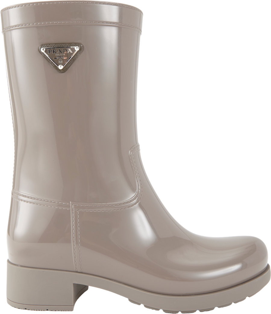 Download Prada Pullon Rain Boots in Gray - Lyst