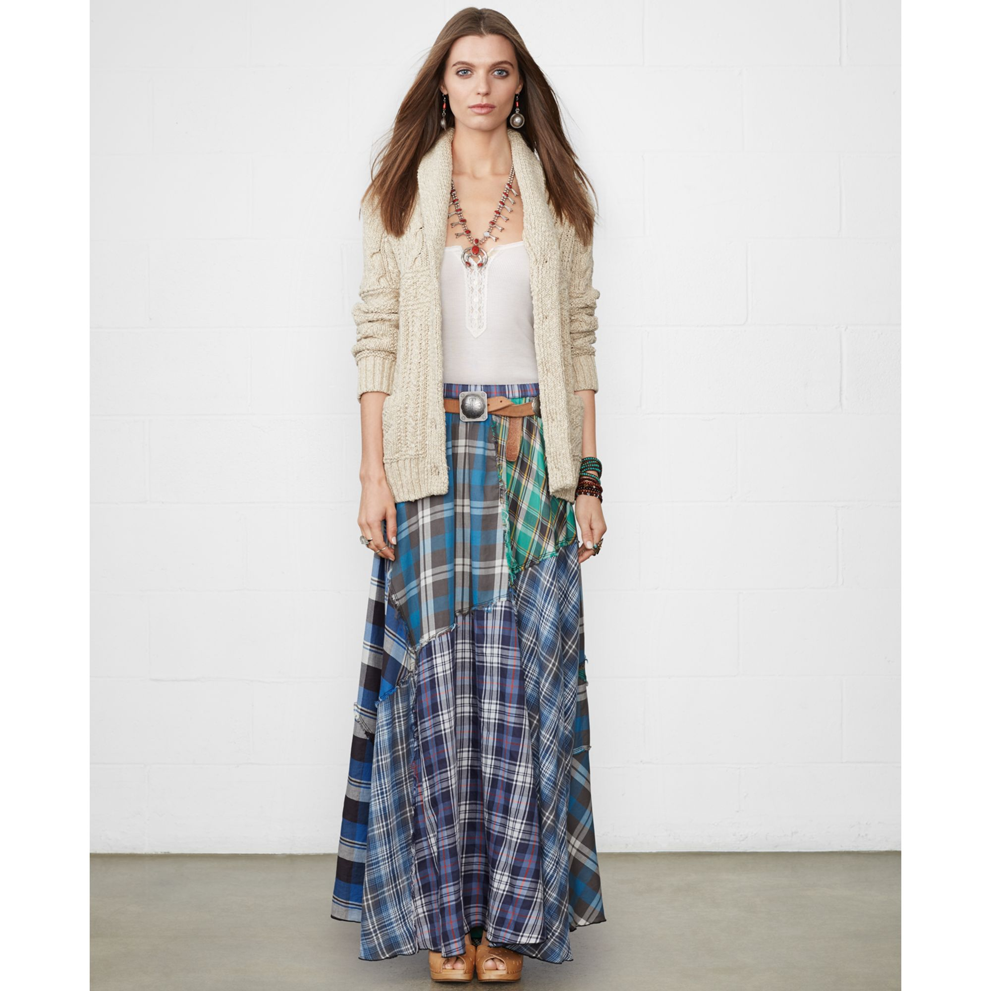 Denim & Supply Ralph Lauren Patchwork Plaid Maxi Skirt | Lyst