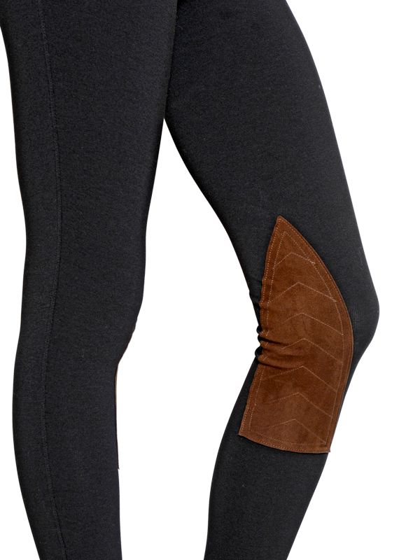 Polo Ralph Lauren Jodhpur Cotton Jersey & Leather Leggings in Black | Lyst