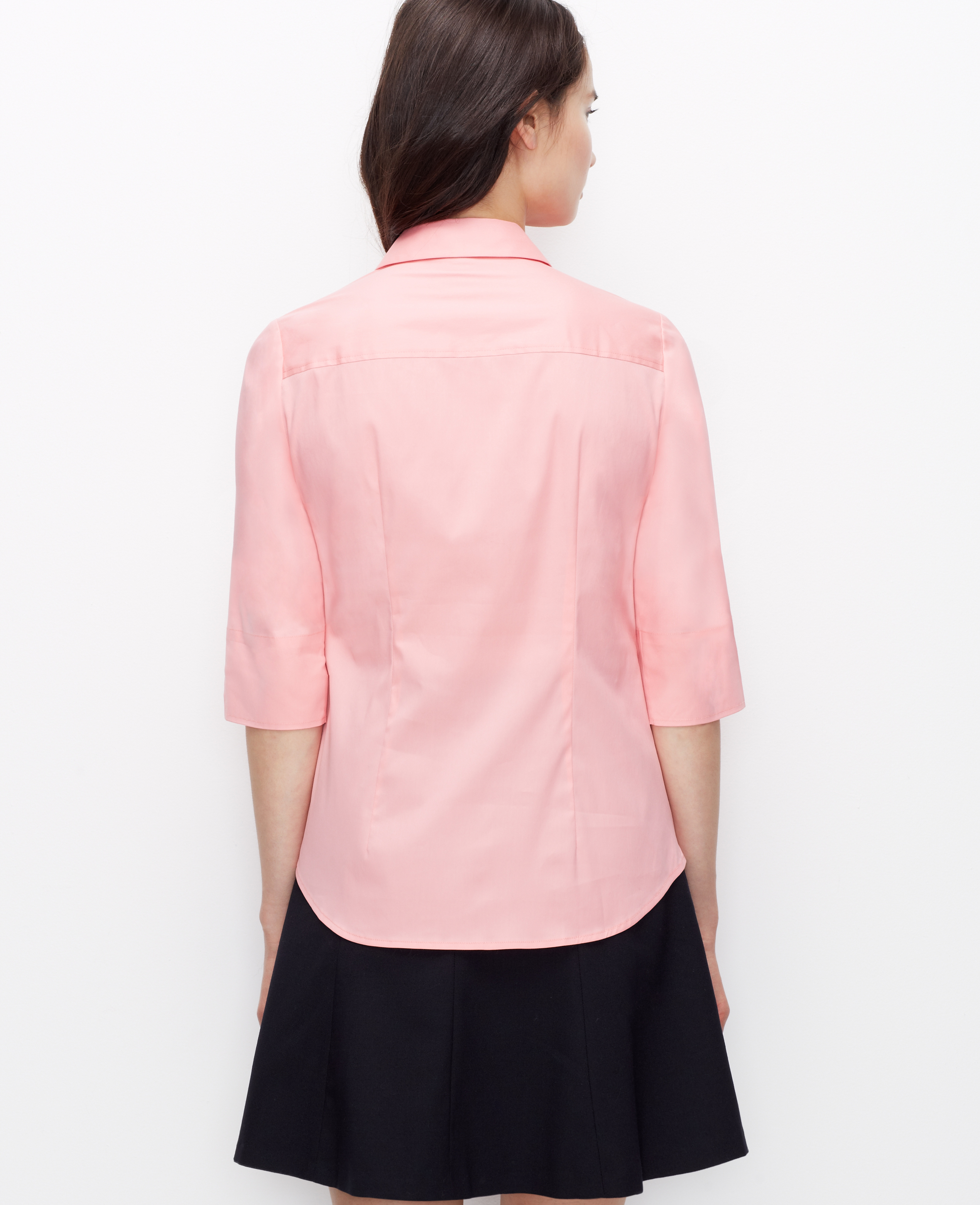 Lyst Ann Taylor Perfect Short Sleeve Button Down Shirt in Pink