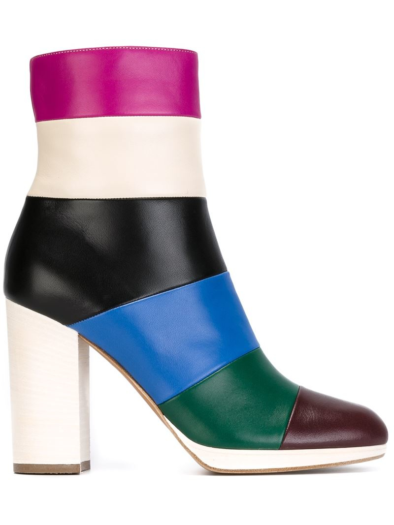 Valentino Leather Bo-y-ch Striped Lambskin Ankle Boots - Lyst