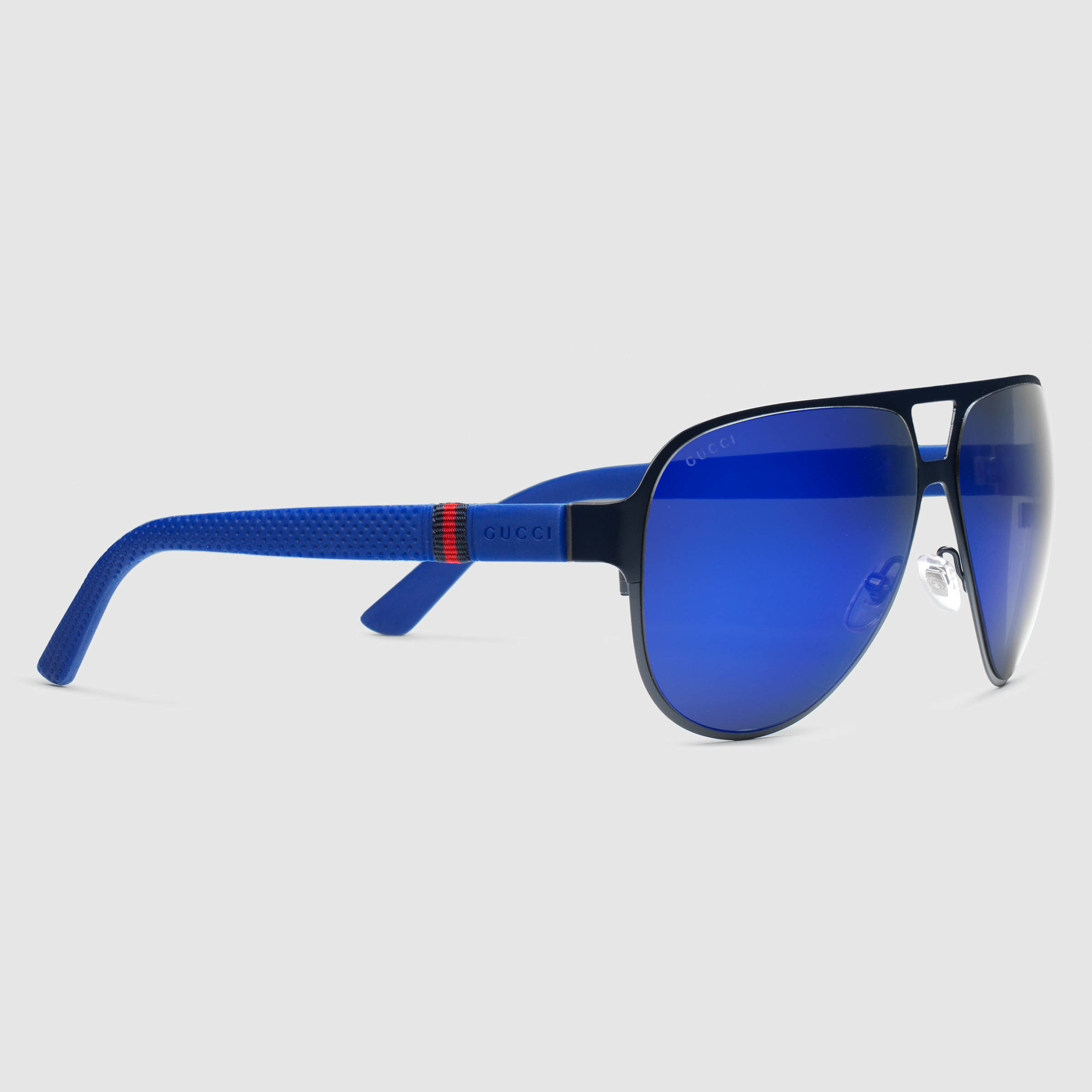 Gucci Light Steel Aviator Sunglasses in Blue for Men | Lyst