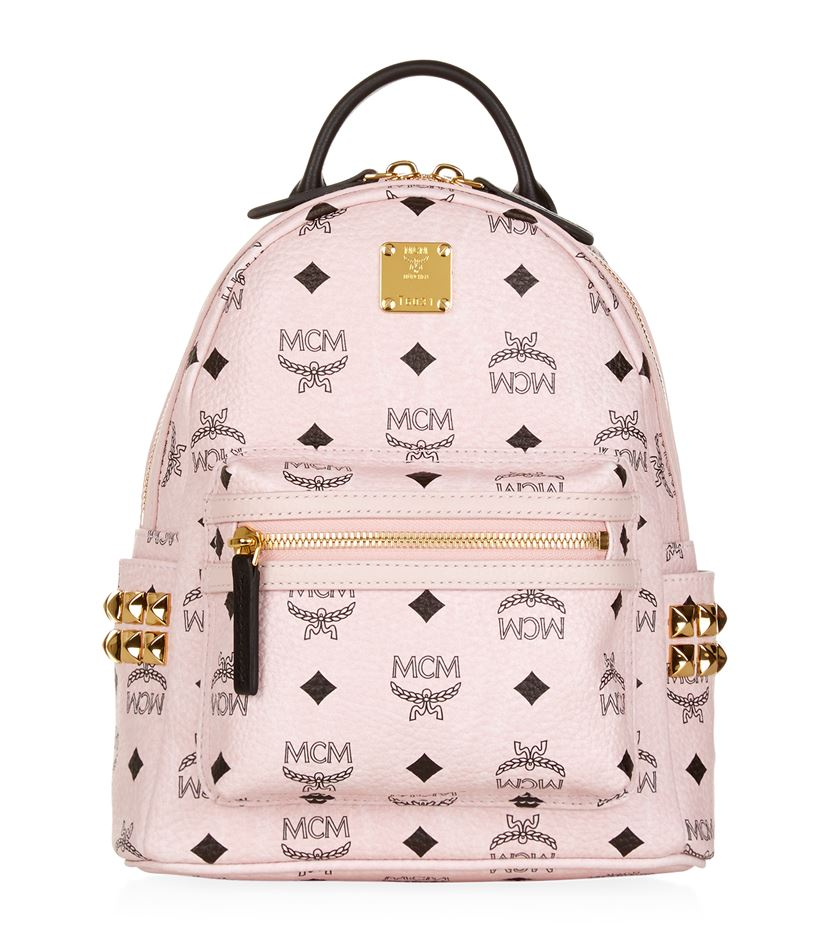 pink mcm mini backpack