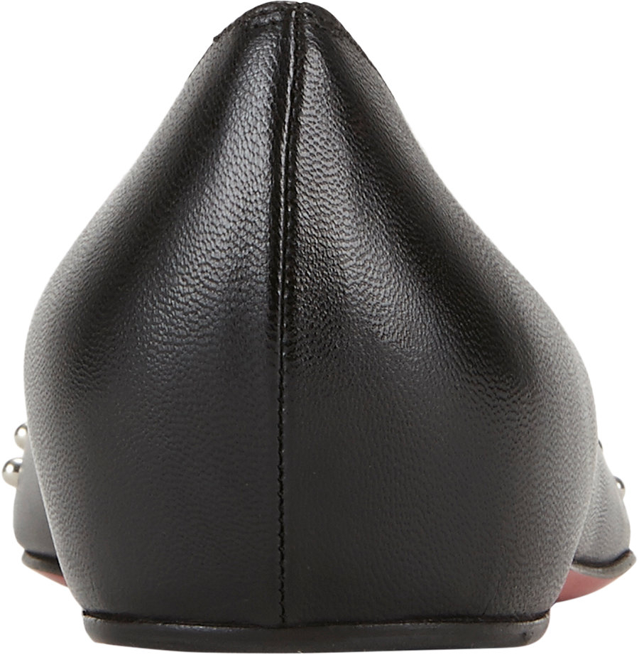 Christian louboutin Door Knock Studded Flats in Black | Lyst  