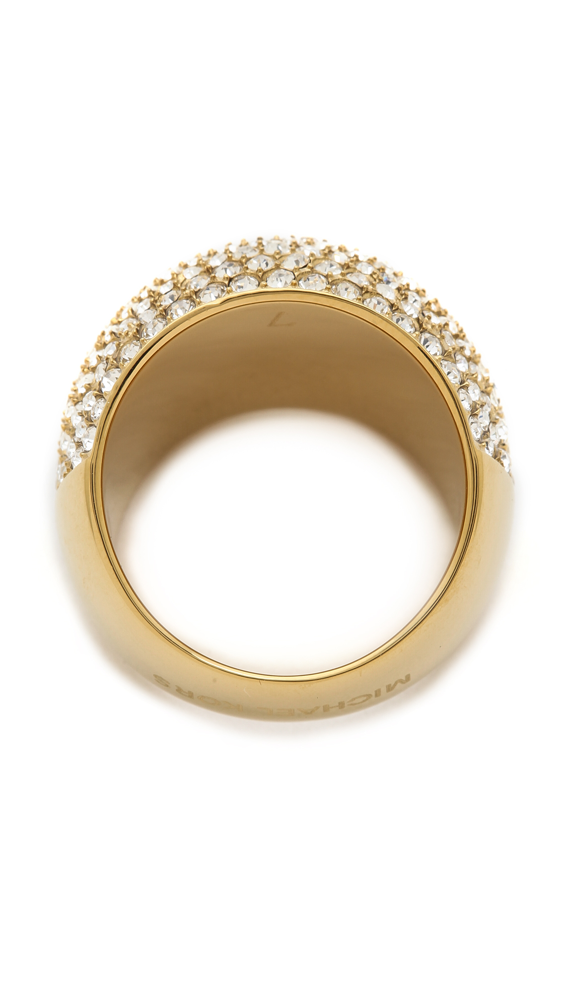 Michael Kors Pave Dome Ring - Gold/Clear in Metallic | Lyst