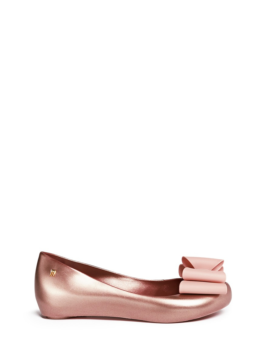 Melissa 'ultragirl Sweet Ix' Bow Flats in Pink - Lyst