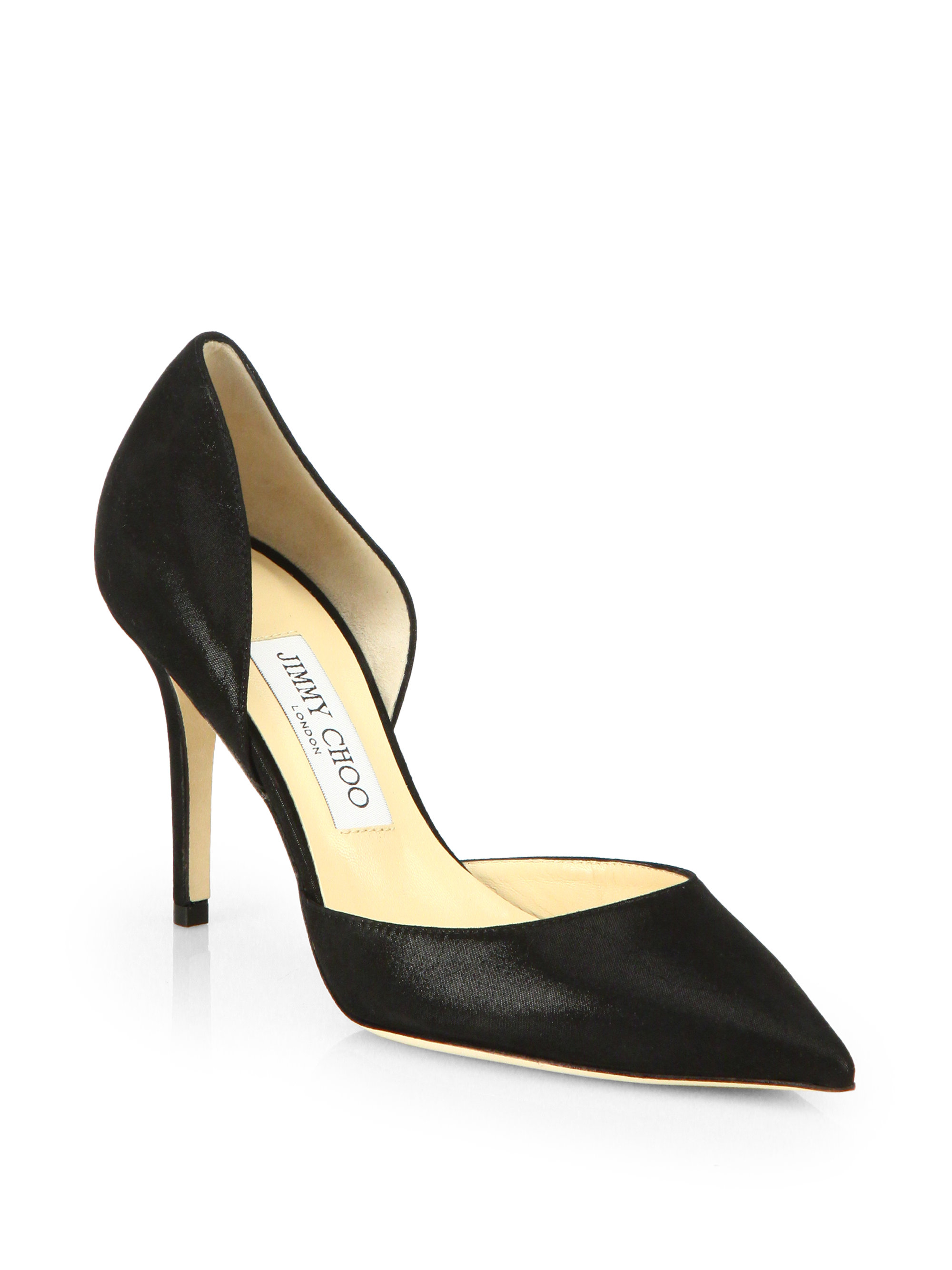 Jimmy Choo Addison Shimmer Leather D'orsay Pumps in Black Lyst