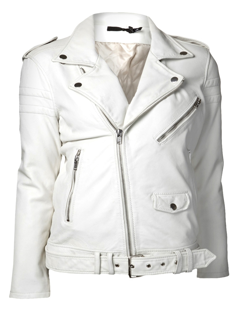 BLK DNM Leather Jacket in White - Lyst