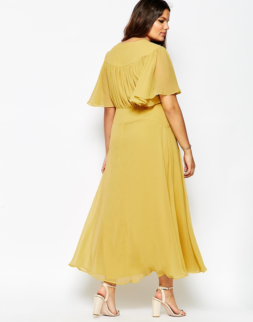 asos curve yellow dress