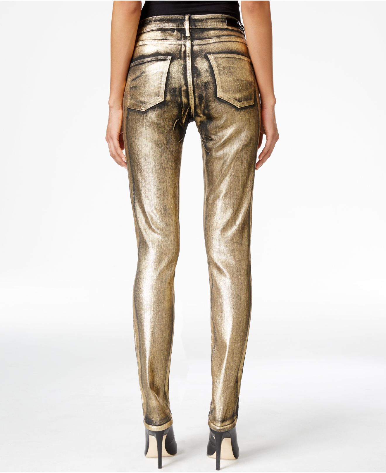 Calvin Klein Ultimate Gold Metallic Skinny Jeans | Lyst