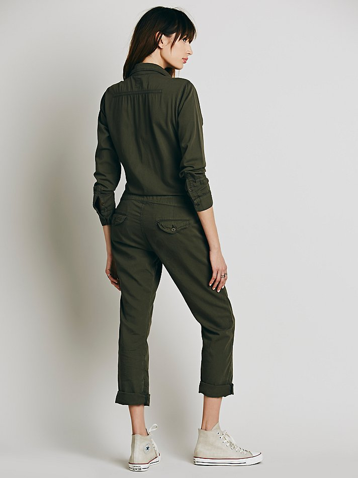 Free People Cotton Nsf Womens Mechanic Jumpsuit in Army 