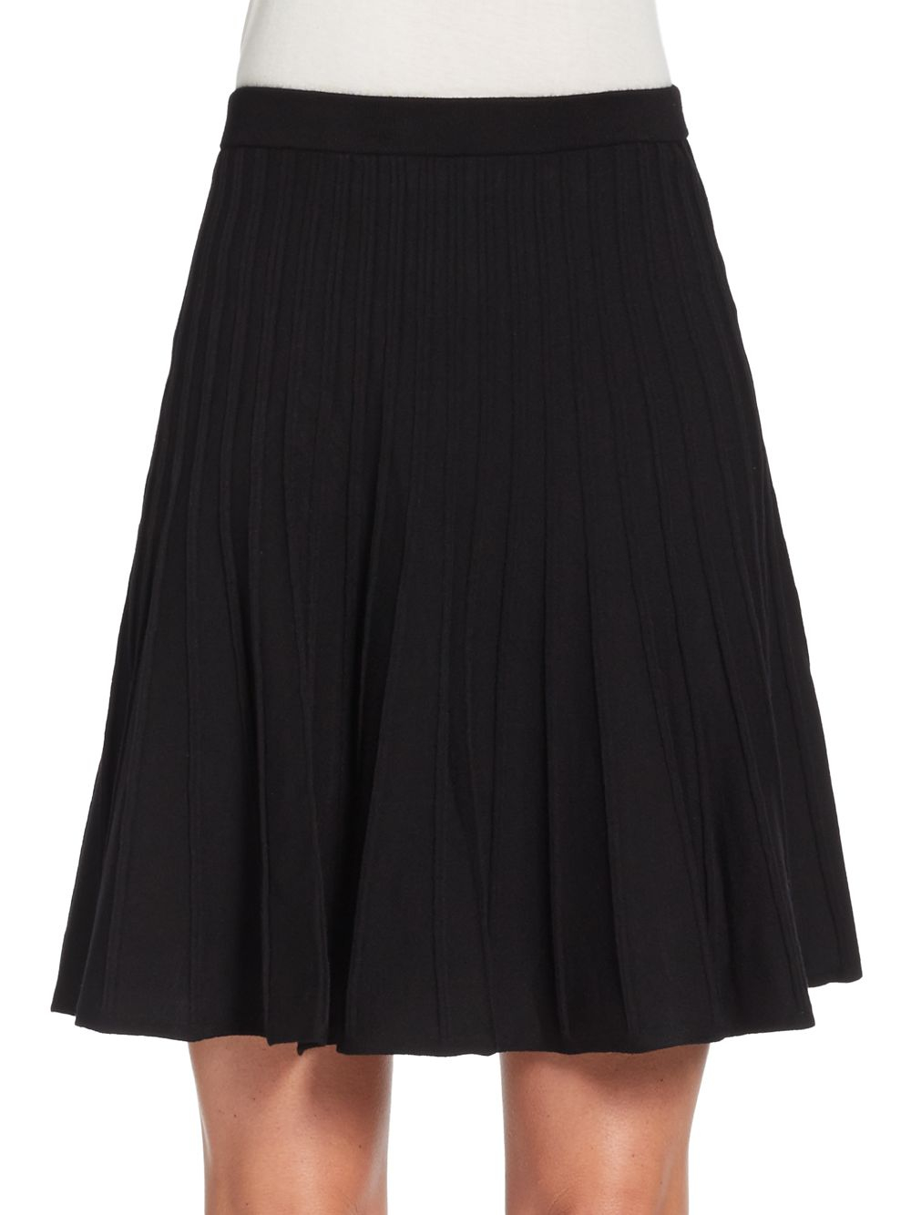 Saks fifth avenue black label Knit Circle Skirt in Black Lyst