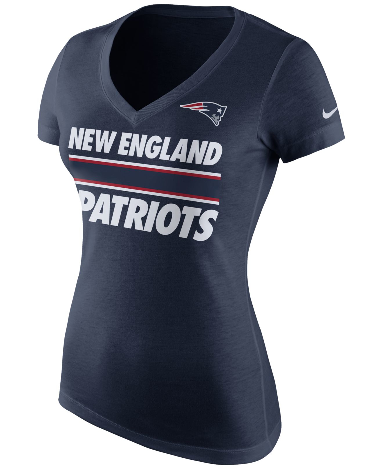 Nike Women's New England Patriots Team Stripe Tshirt in Blue Lyst
