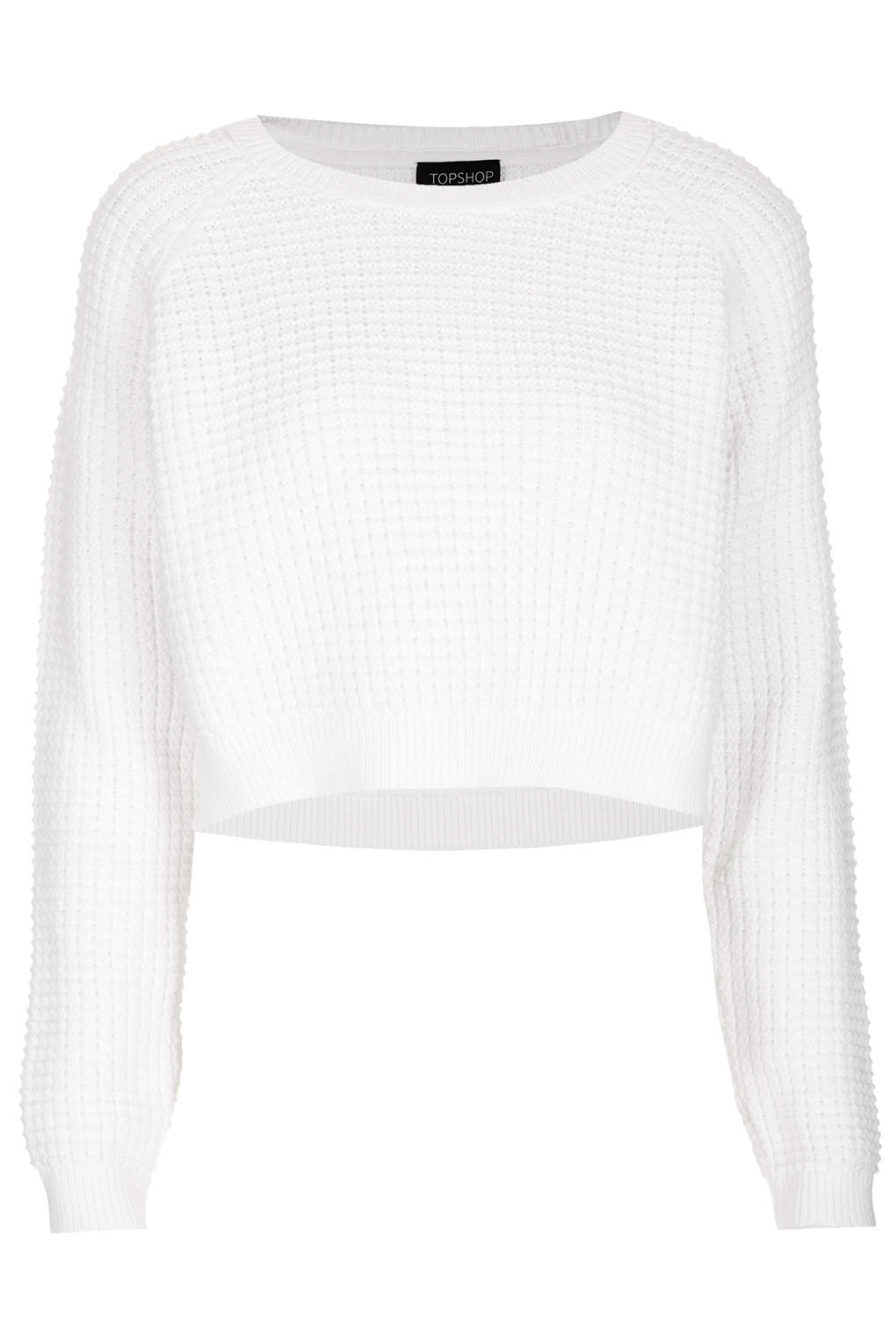 Lyst - Topshop Fisherman Cropped Sweater in White