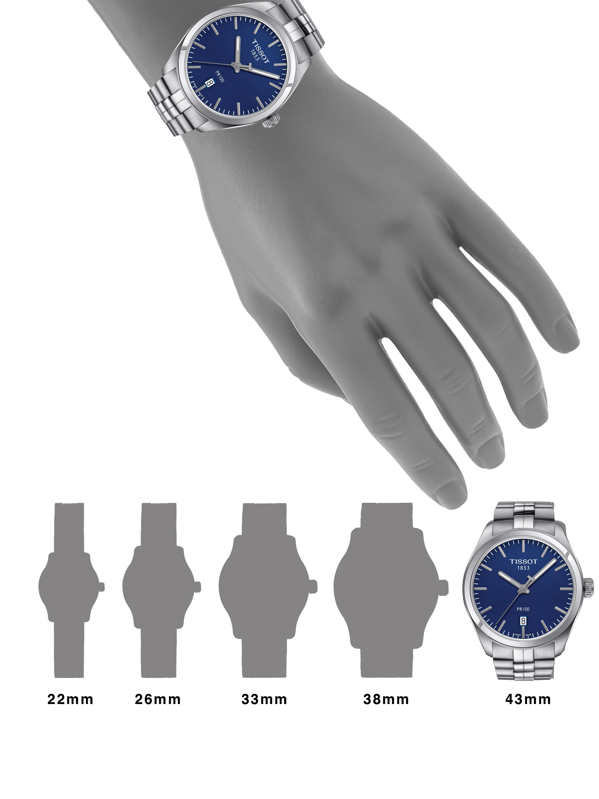 tissot pr 100 stainless steel