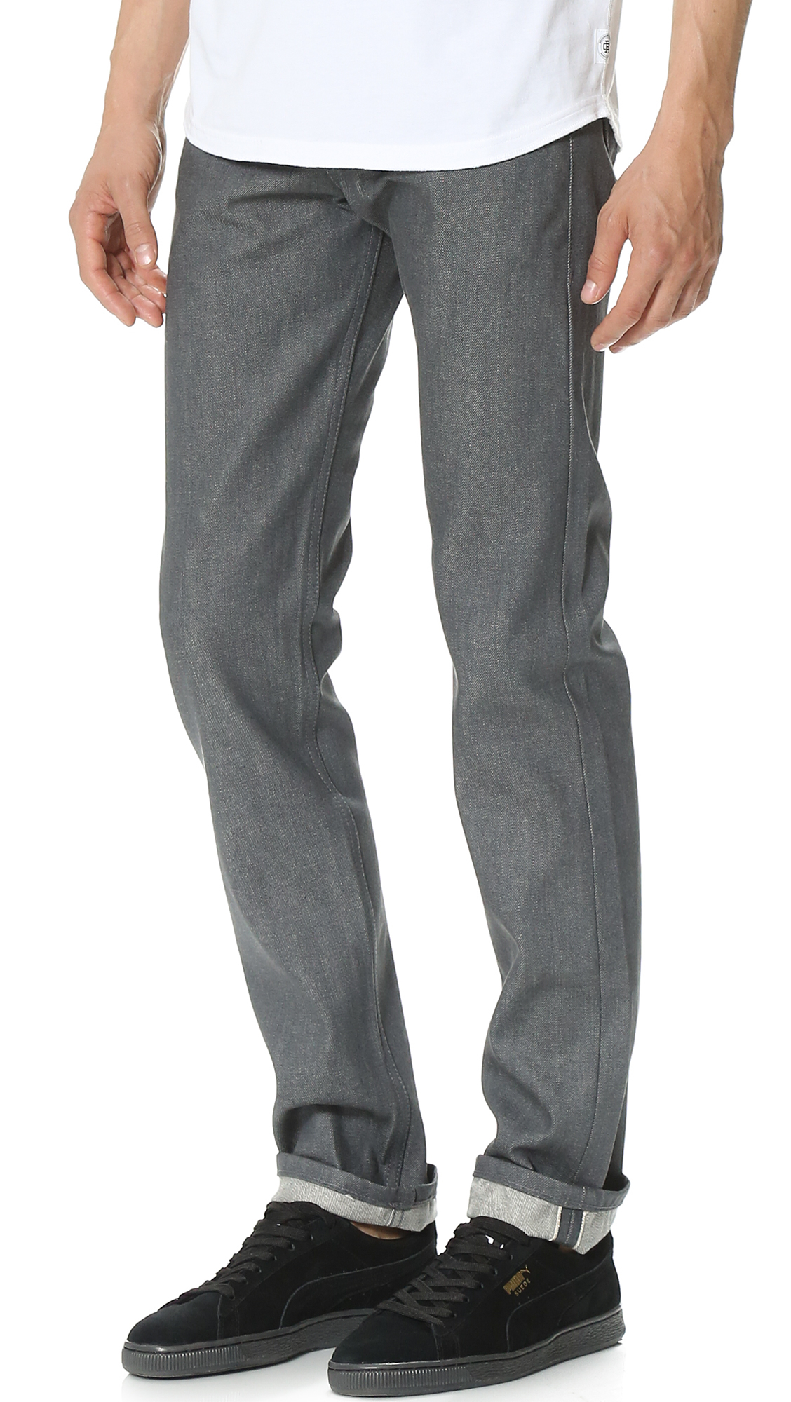 gray selvedge jeans