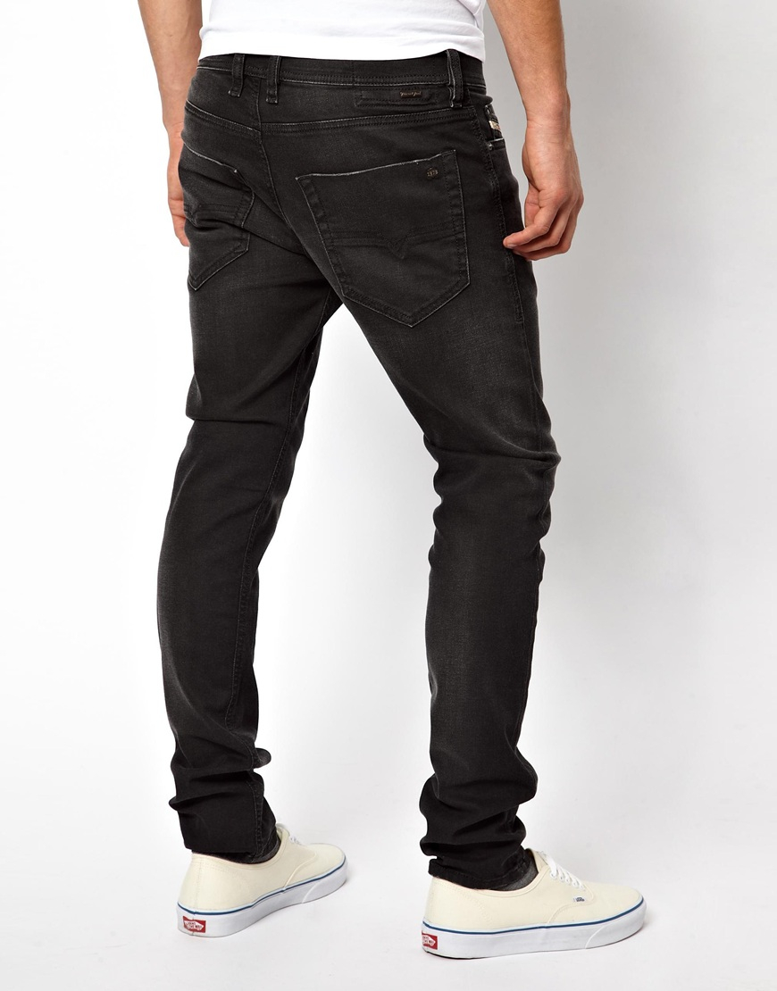 DIESEL Jeans Tepphar 822r Skinny Fit Washed Black for Men - Lyst