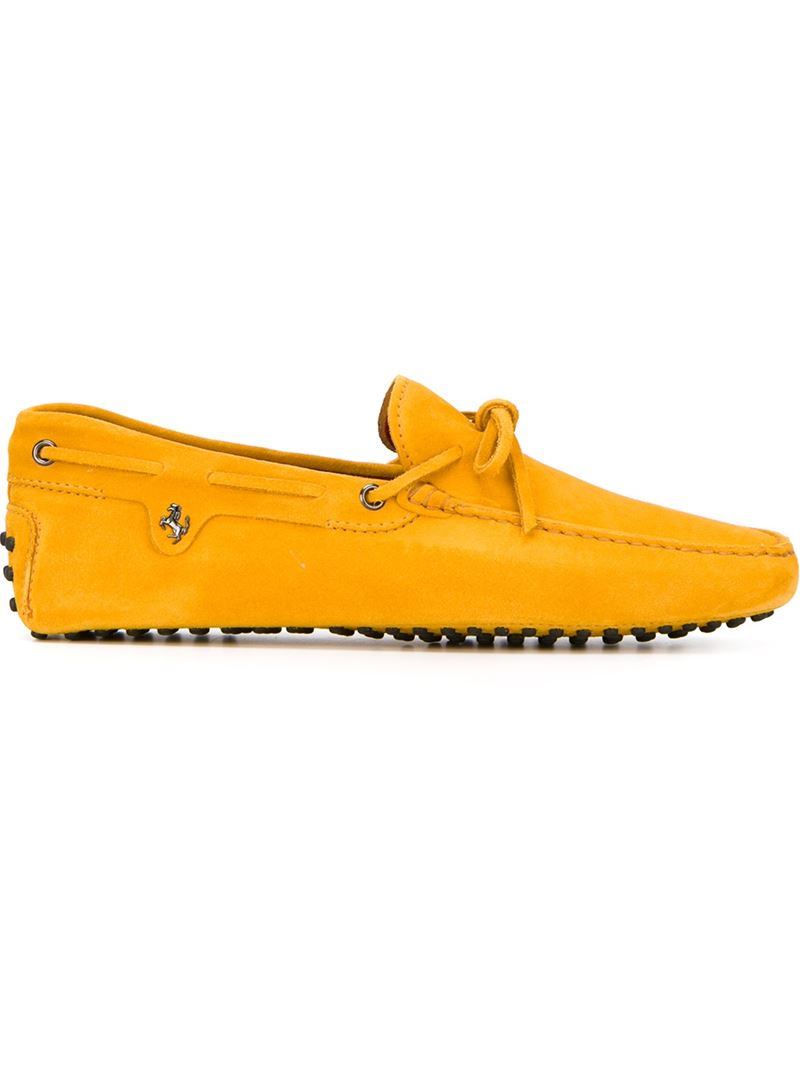 Tod's Ferrari X 'gommino' Driving Shoes in Yellow for Men | Lyst