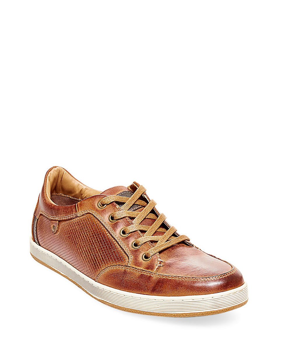 steve madden tan partikal perforated leather sneakers brown product 3 020476081 normal