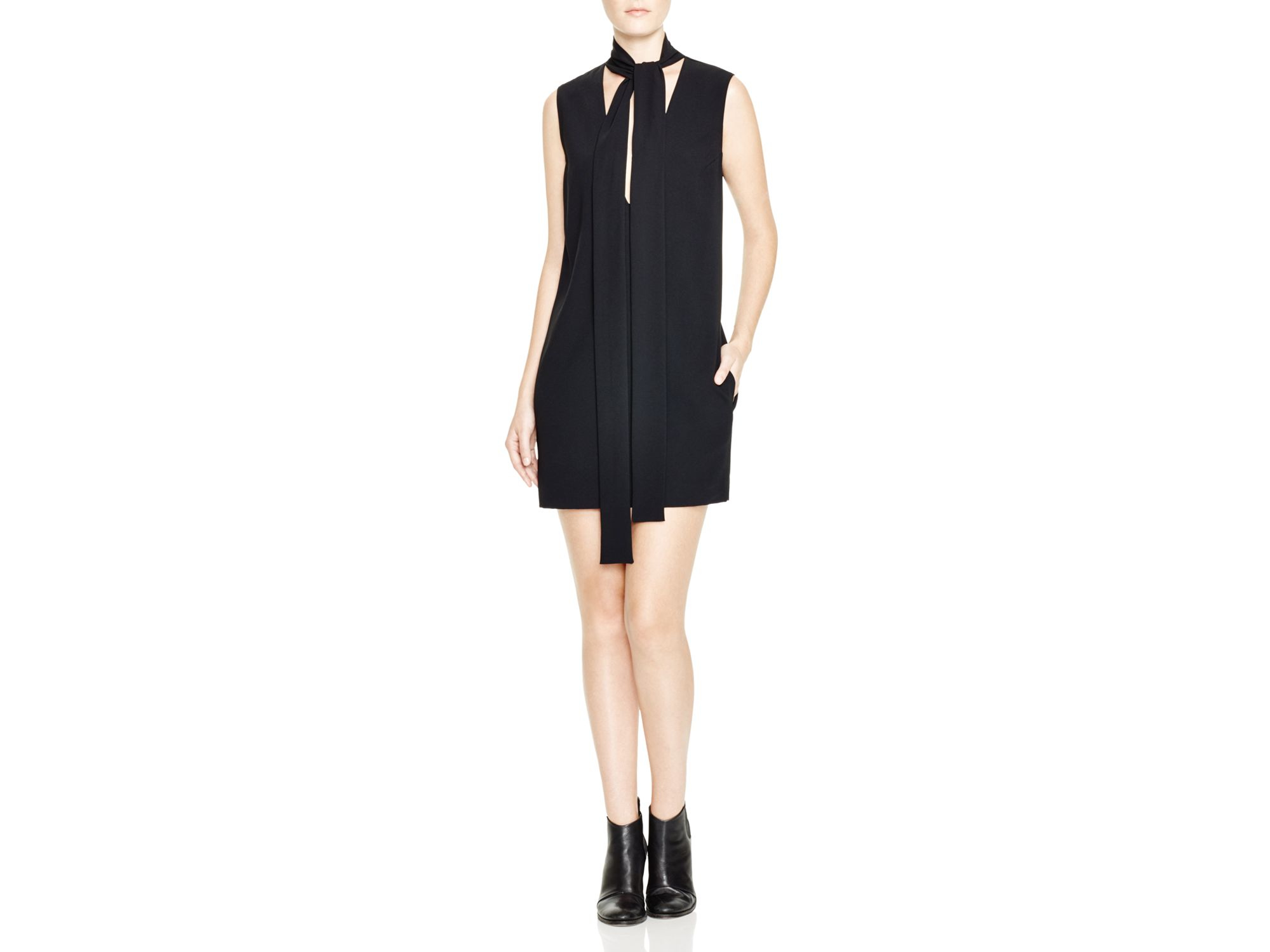 black neck tie dress