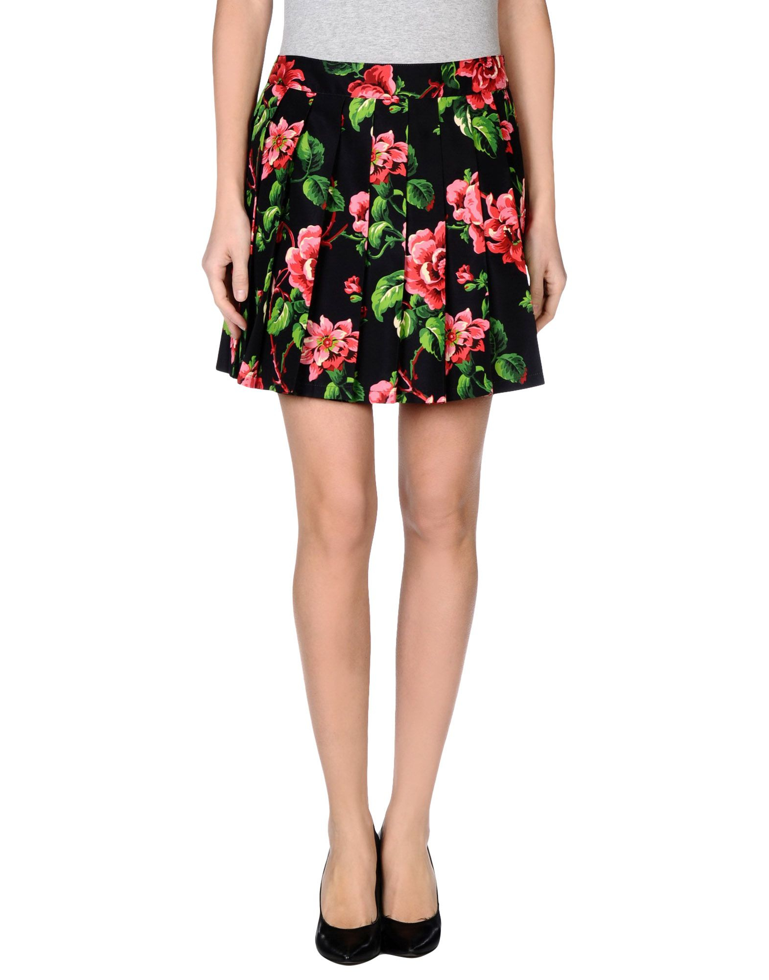 Miu miu Mini Skirt in Floral (Black) | Lyst