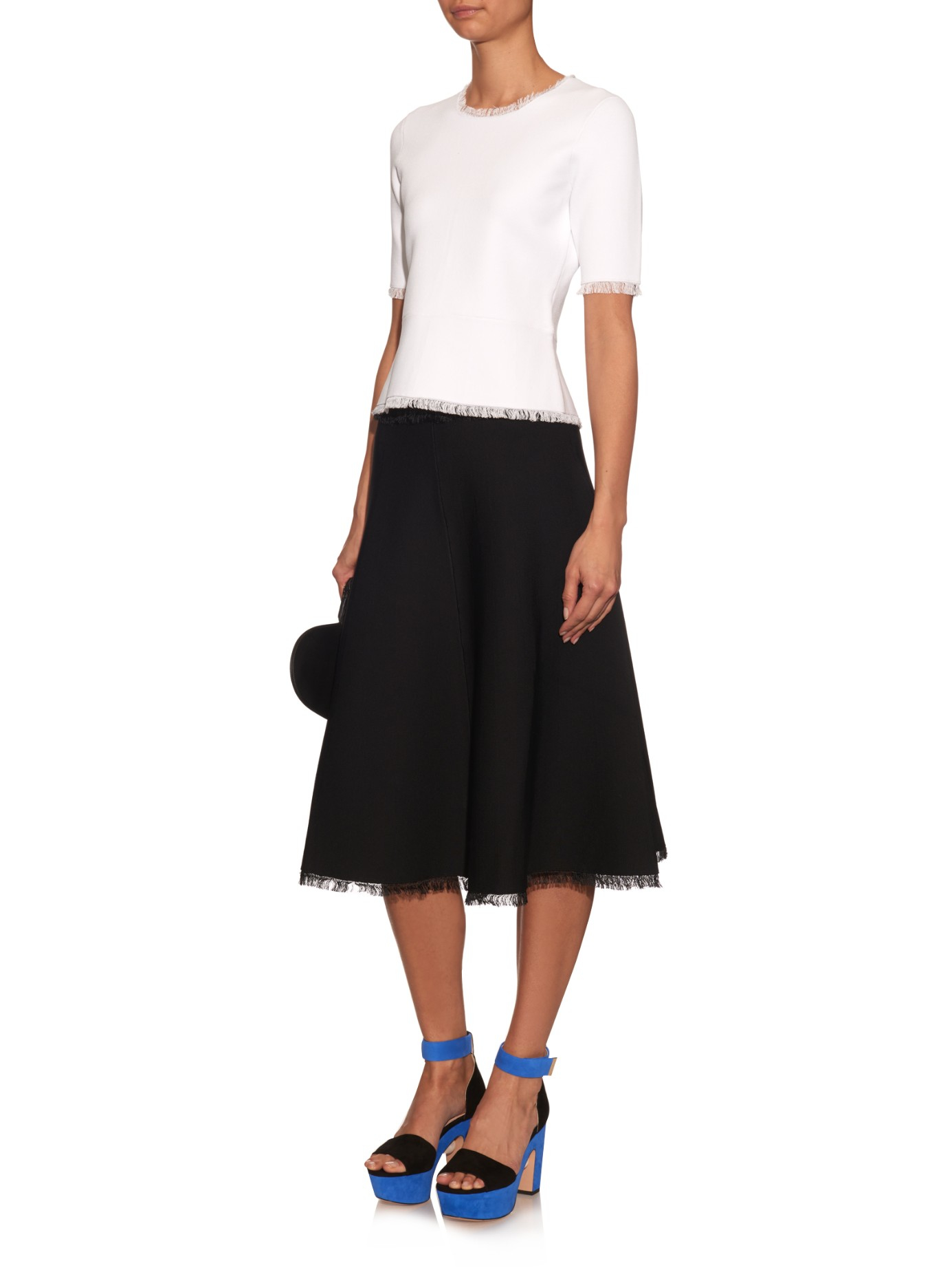 Lyst A L C Murphy Frayed Edge A Line Skirt In Black lyst a l c murphy frayed edge a line skirt in black