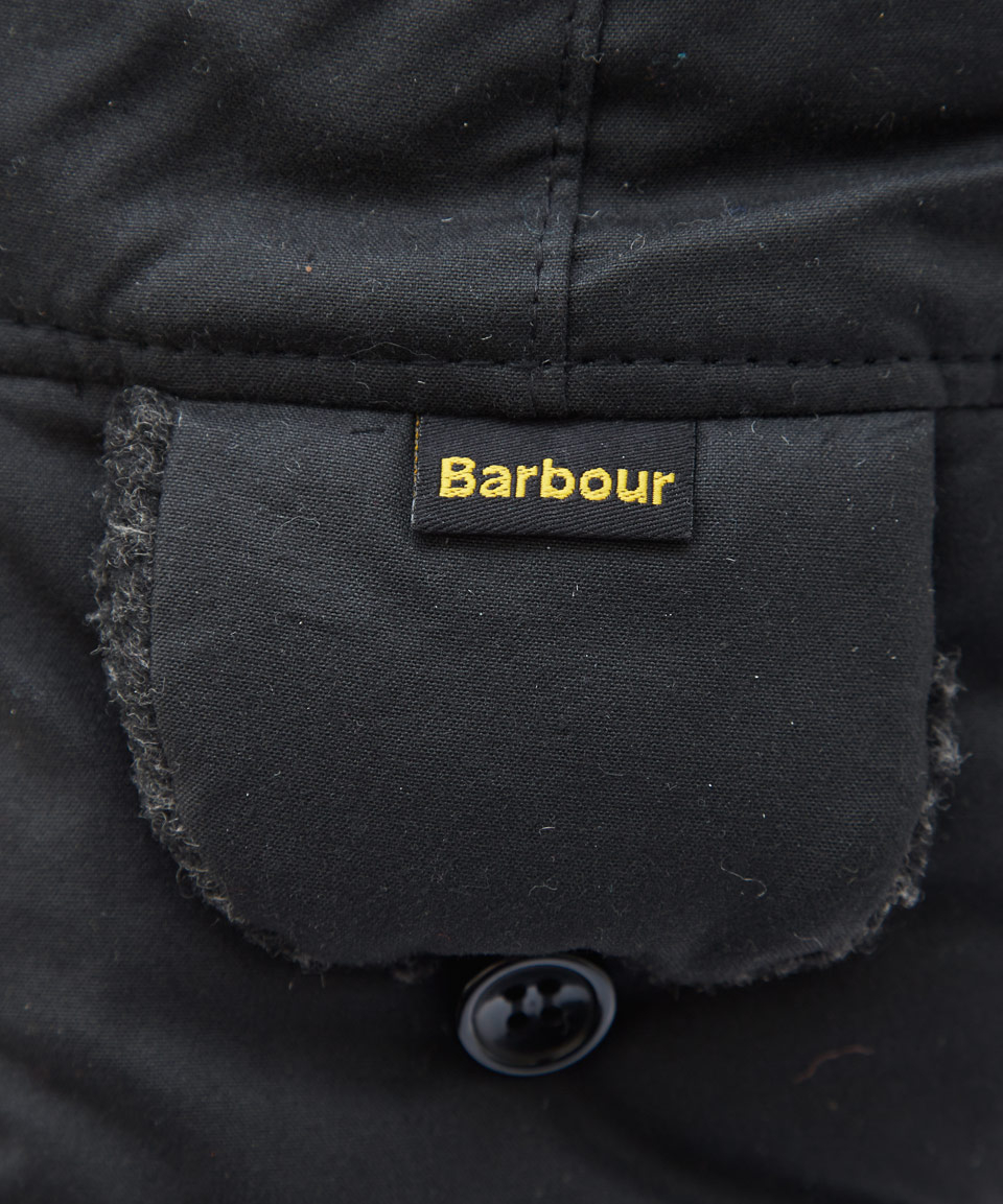 barbour fleece lined trapper hat black