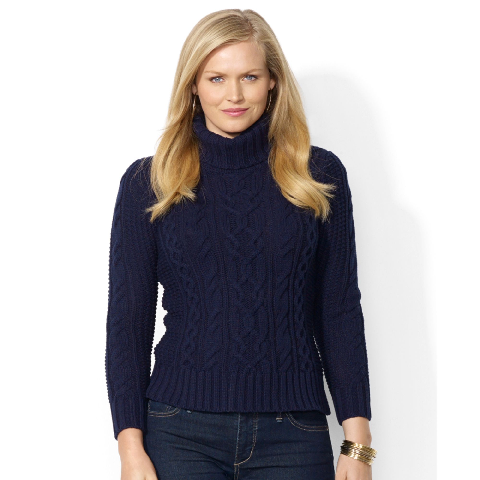 Size womens plus size cable knit turtleneck sweater zumba