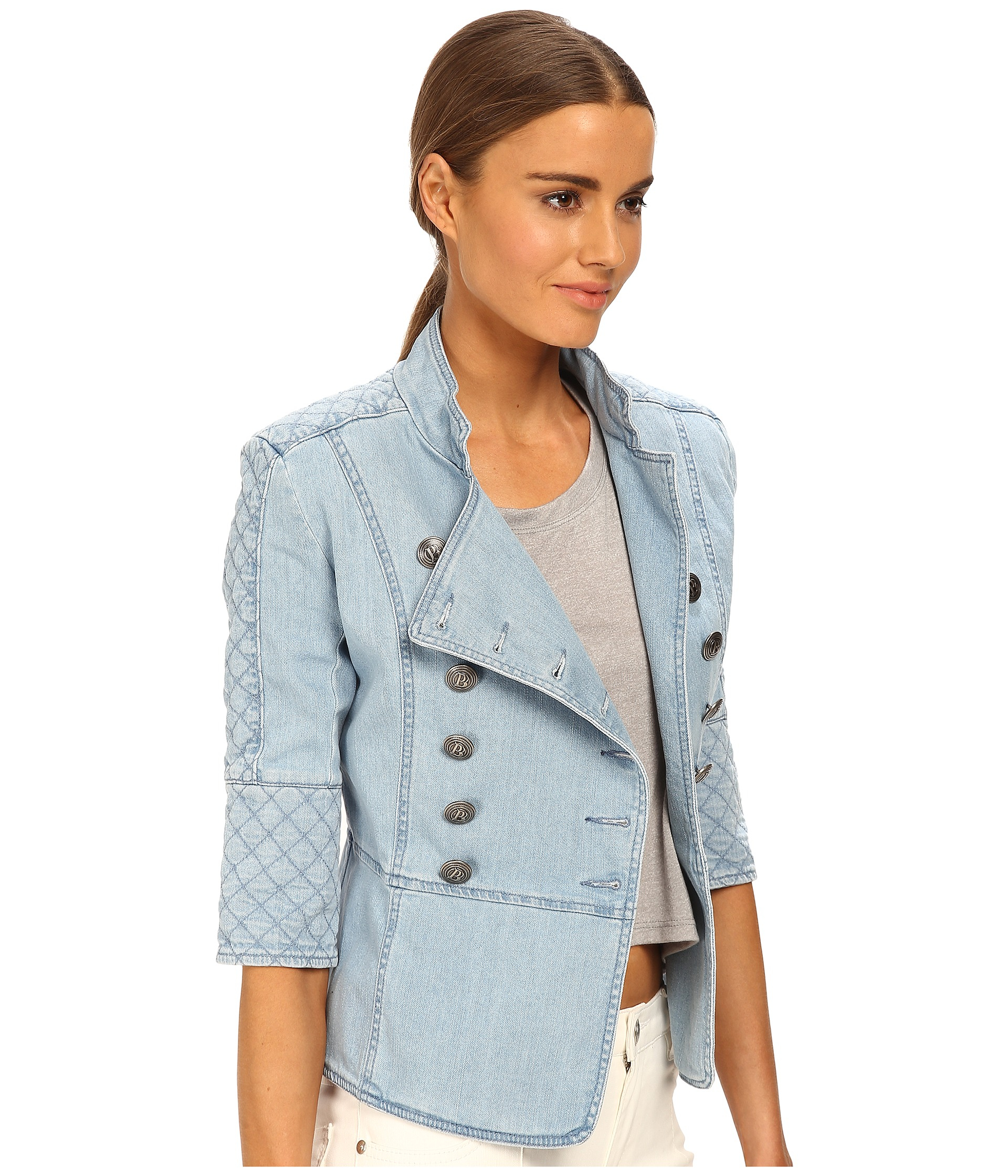 Balmain Denim Military Jacket in Light Blue (Blue) - Lyst