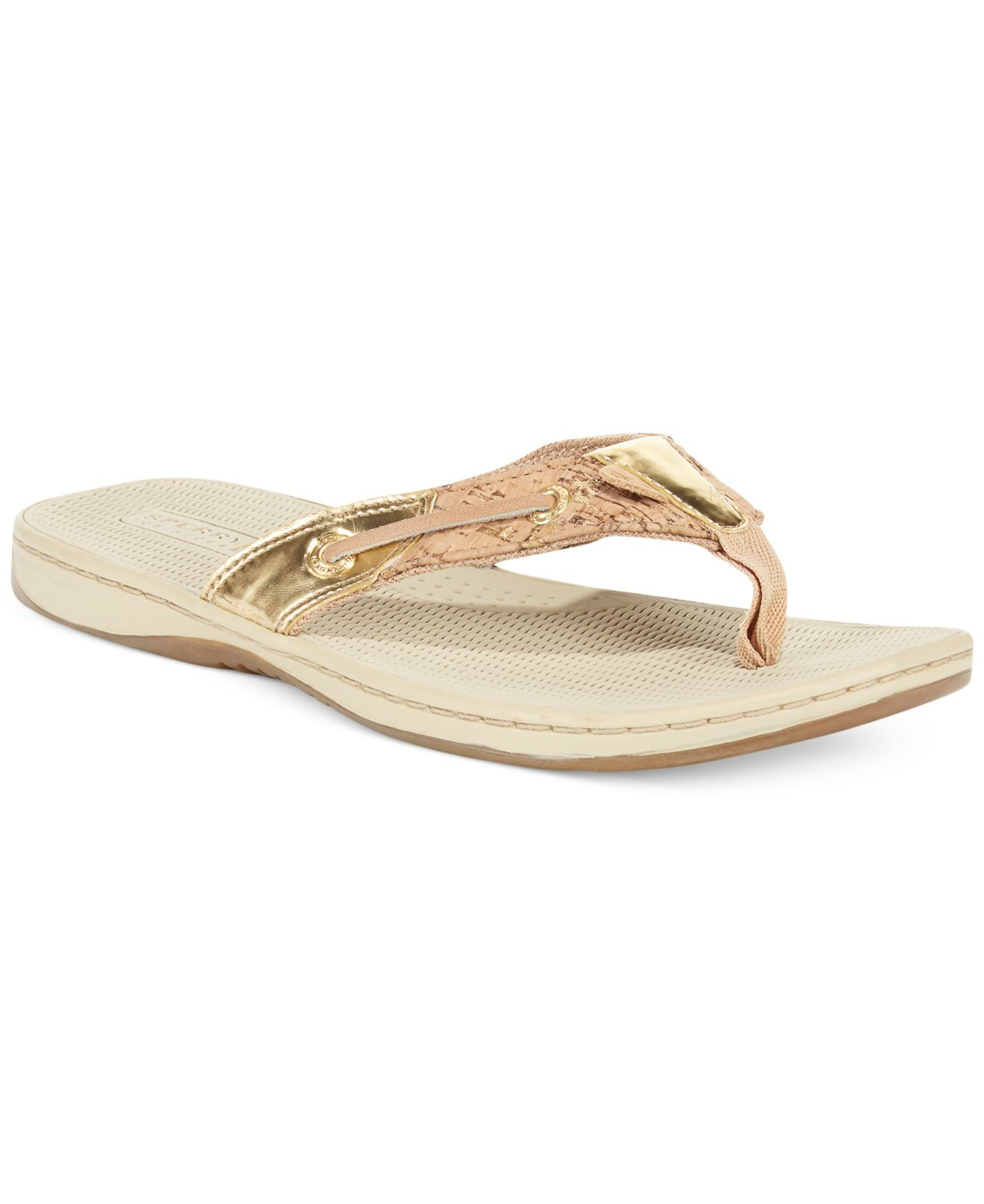 Sperry Top-Sider Sperry Women'S Seafish Cork Thong Sandals in Natural - Lyst