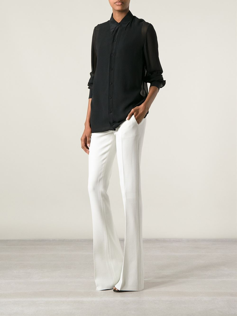 Emilio Pucci Flared Trousers in White - Lyst