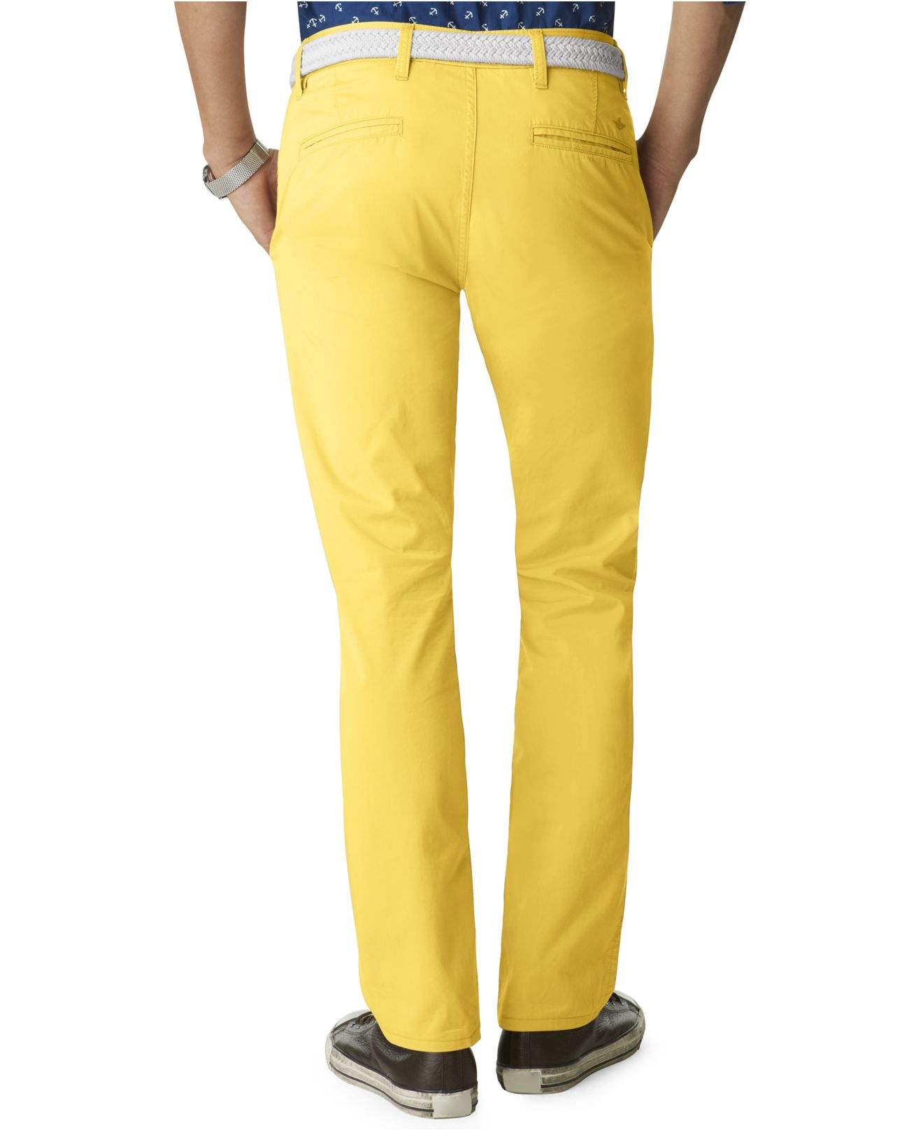 Dockers Discontinued Tapered Fit Lightweight Alpha Khaki Flat Front in  Yellow for Men | Lyst