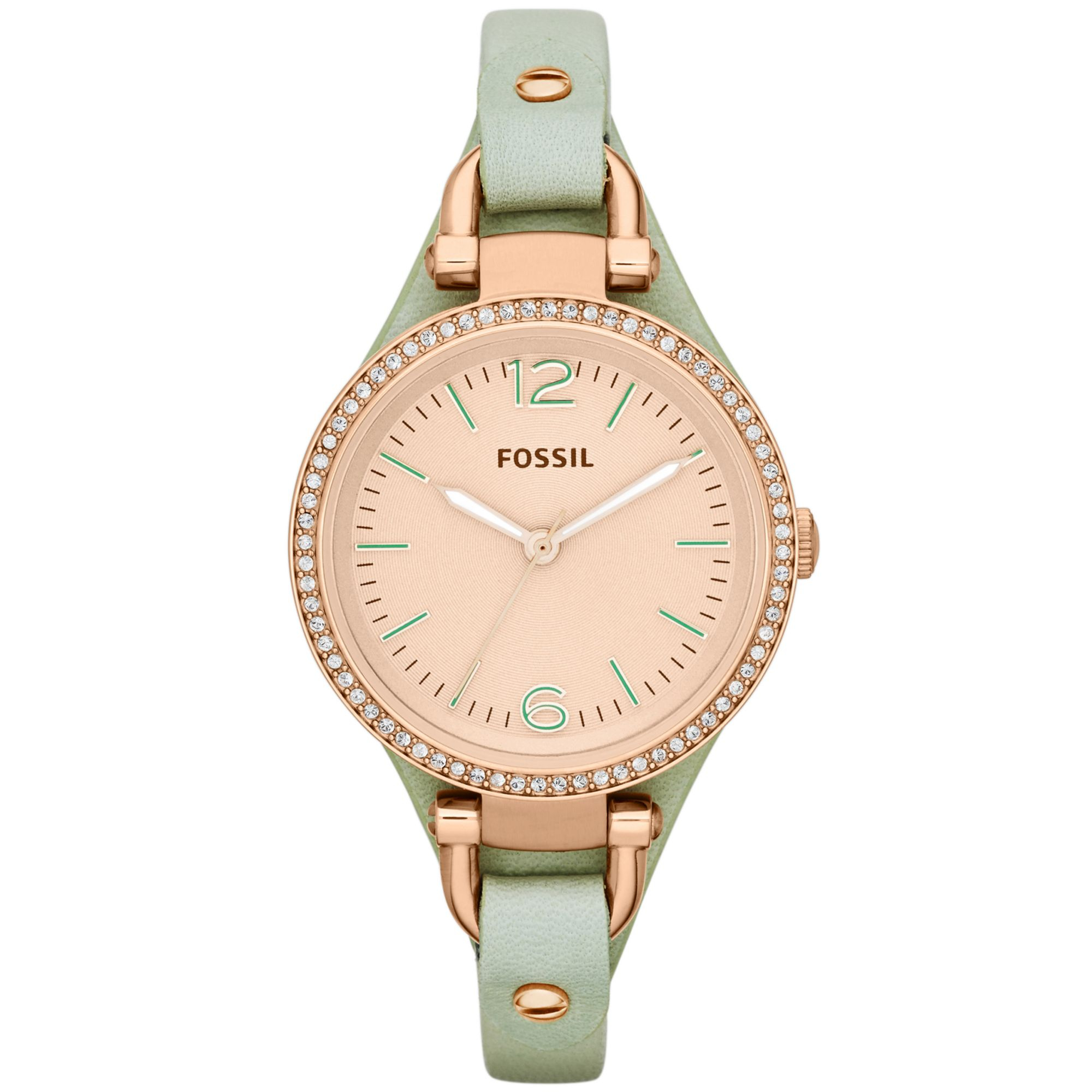 fossil green strap watch