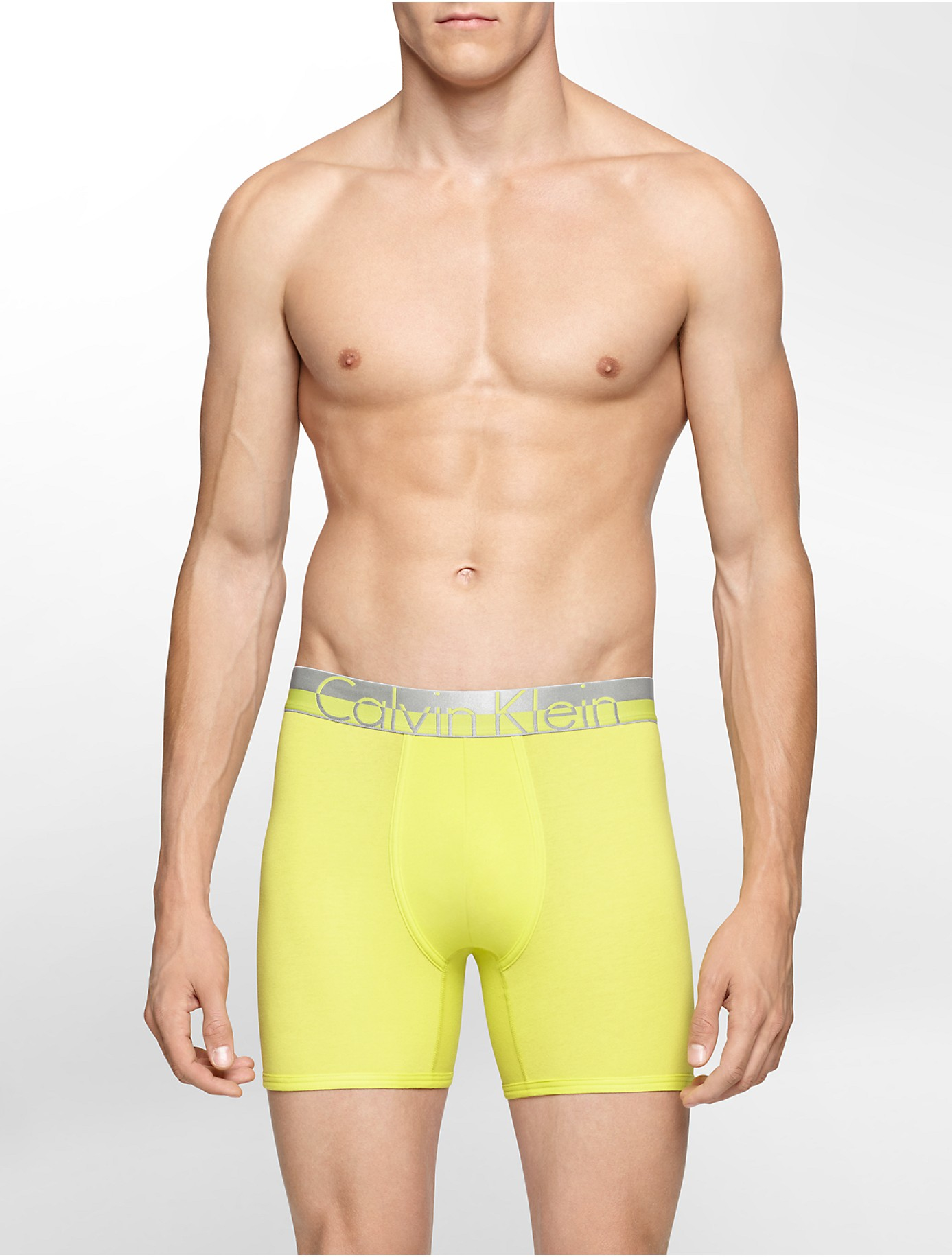 Calvin Klein Underwear Force Cotton Boxer Brief in Yellow for