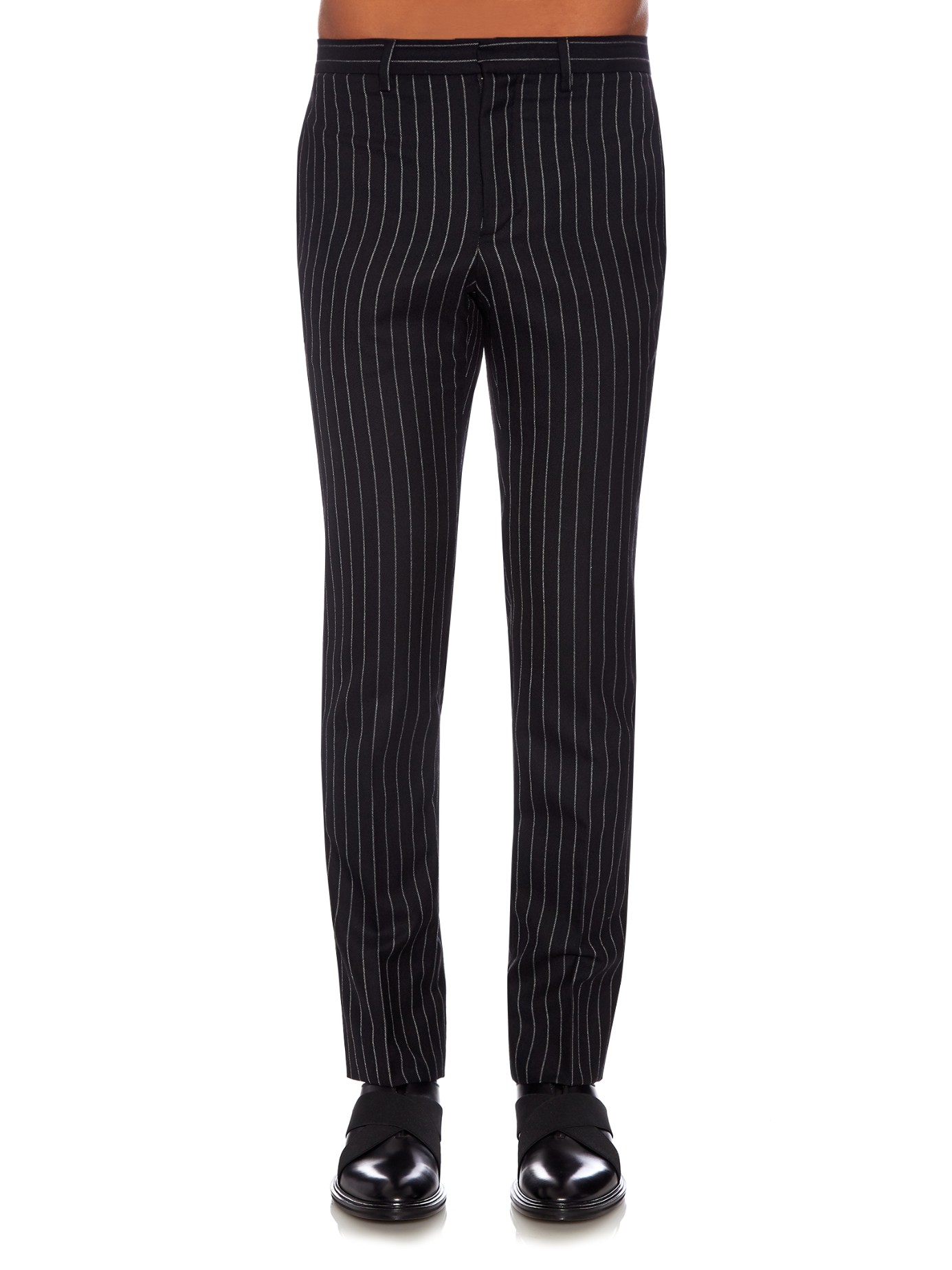Lyst - Givenchy Pinstripe Slim-fit Wool Trousers in Black for Men