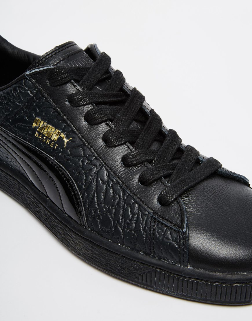PUMA Basket Croc Sneakers in Black for 