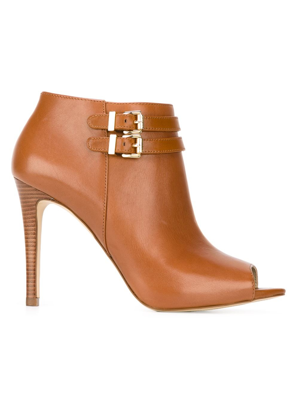 mk peep toe booties