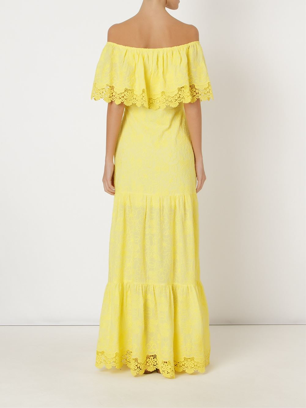 yellow off shoulder maternity dress
