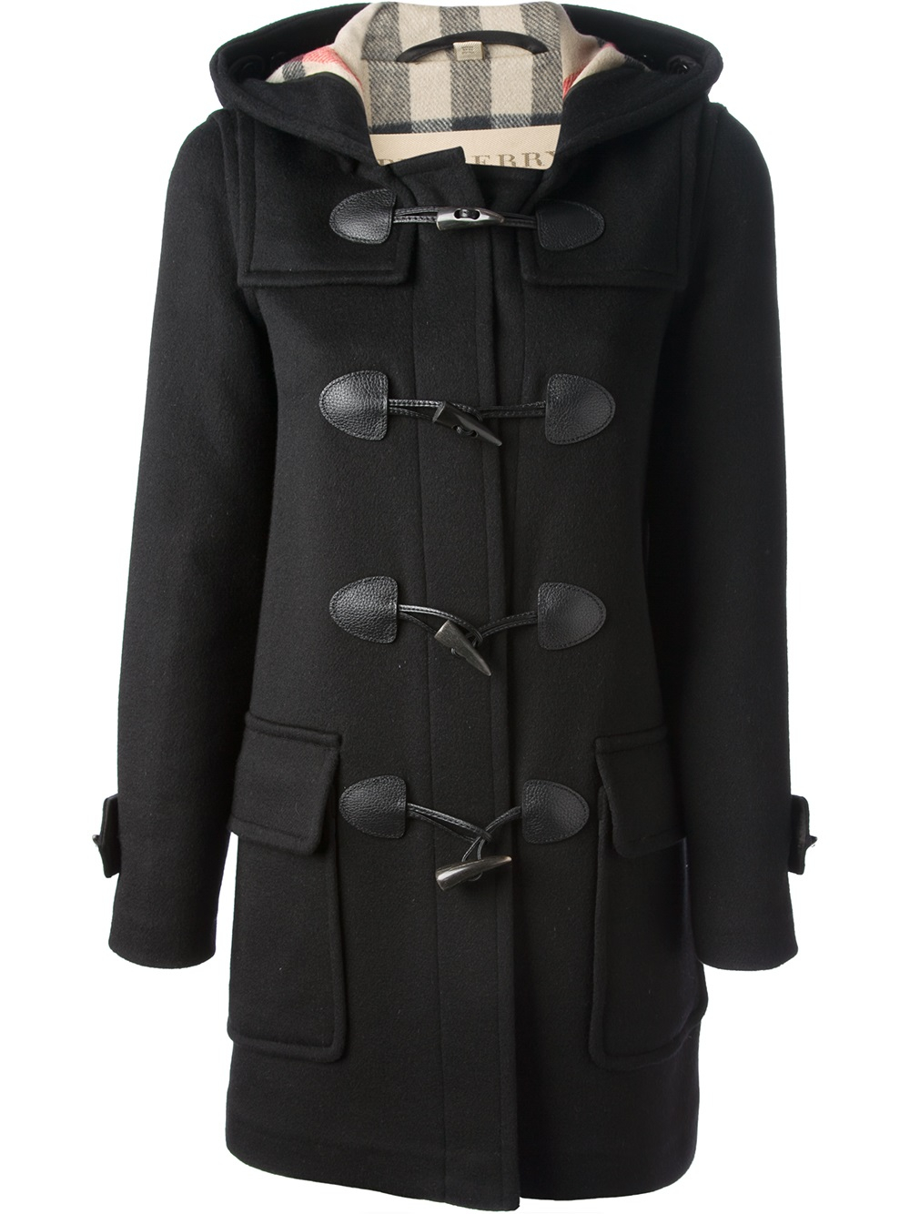 Lyst - Burberry Brit Hooded Coat in Black