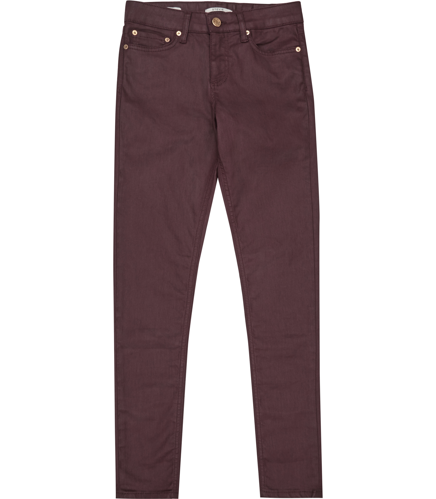 Reiss Stevie Coated Lowrise Skinny Jeans in Purple (BERRY)