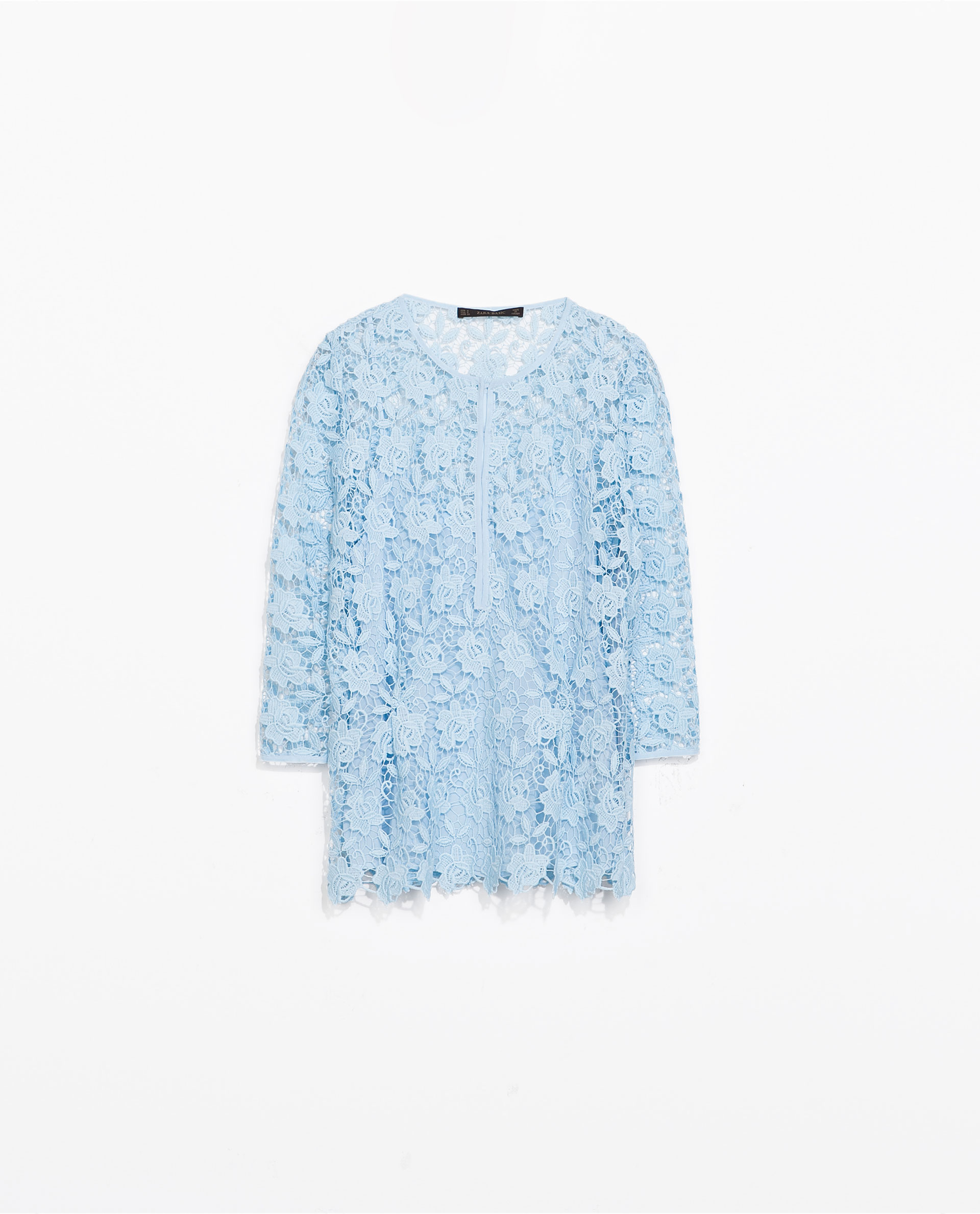 Zara Guipure Lace Top in Blue Lyst