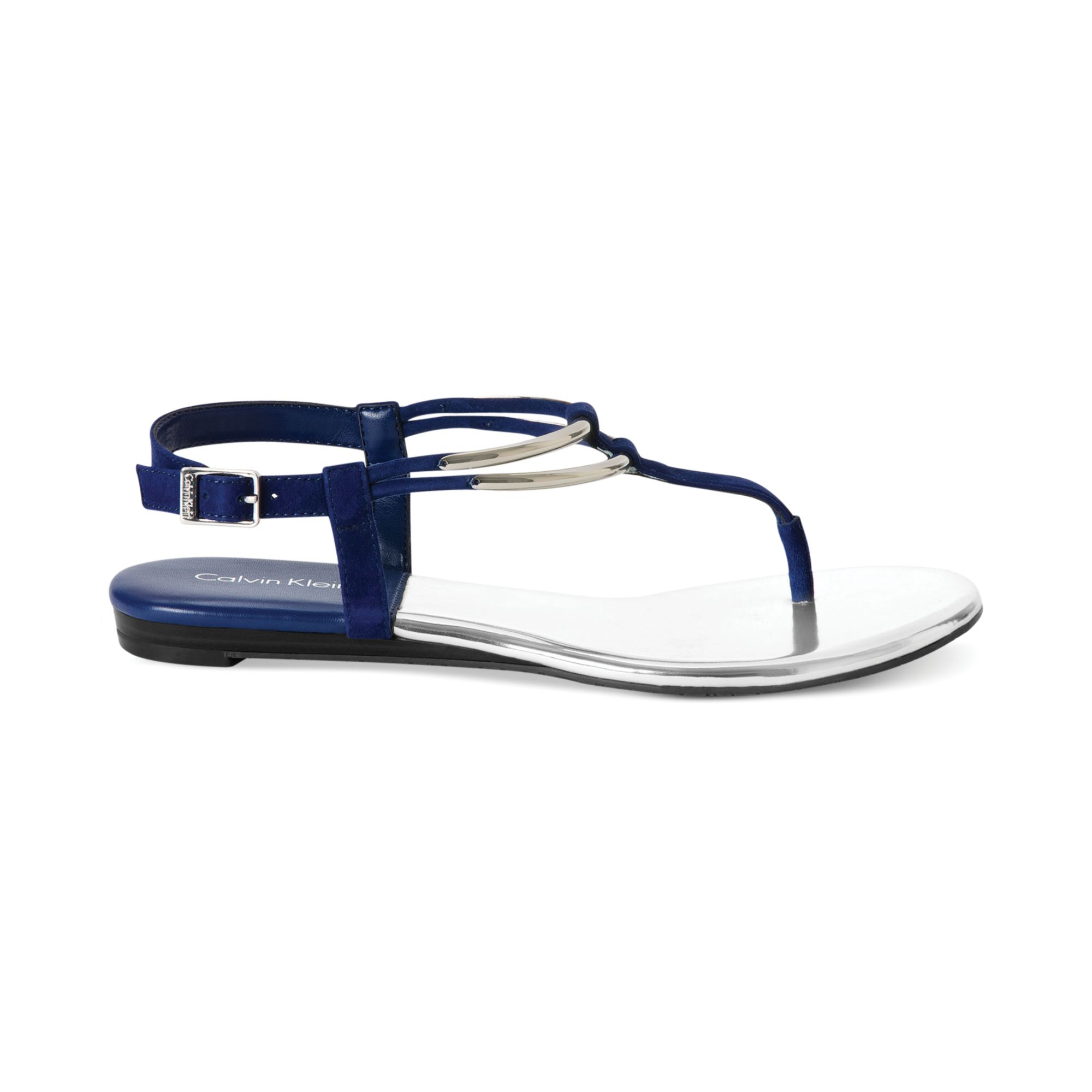calvin klein flat sandals women's
