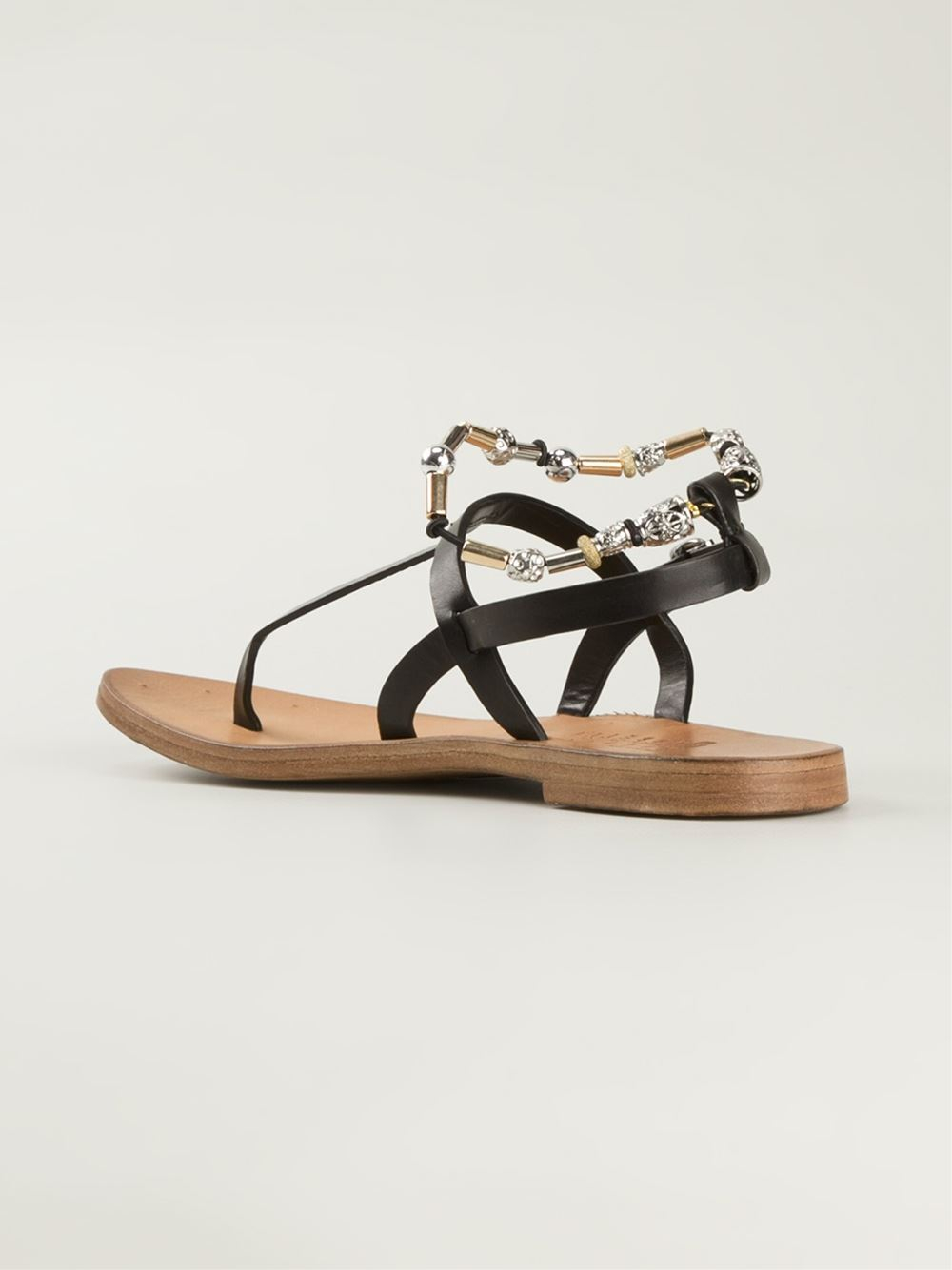 t bar sandals silvano sassetti embellished t bar sandals in black lyst t bar sandals silvano sassetti embellished t bar sandals in black lyst