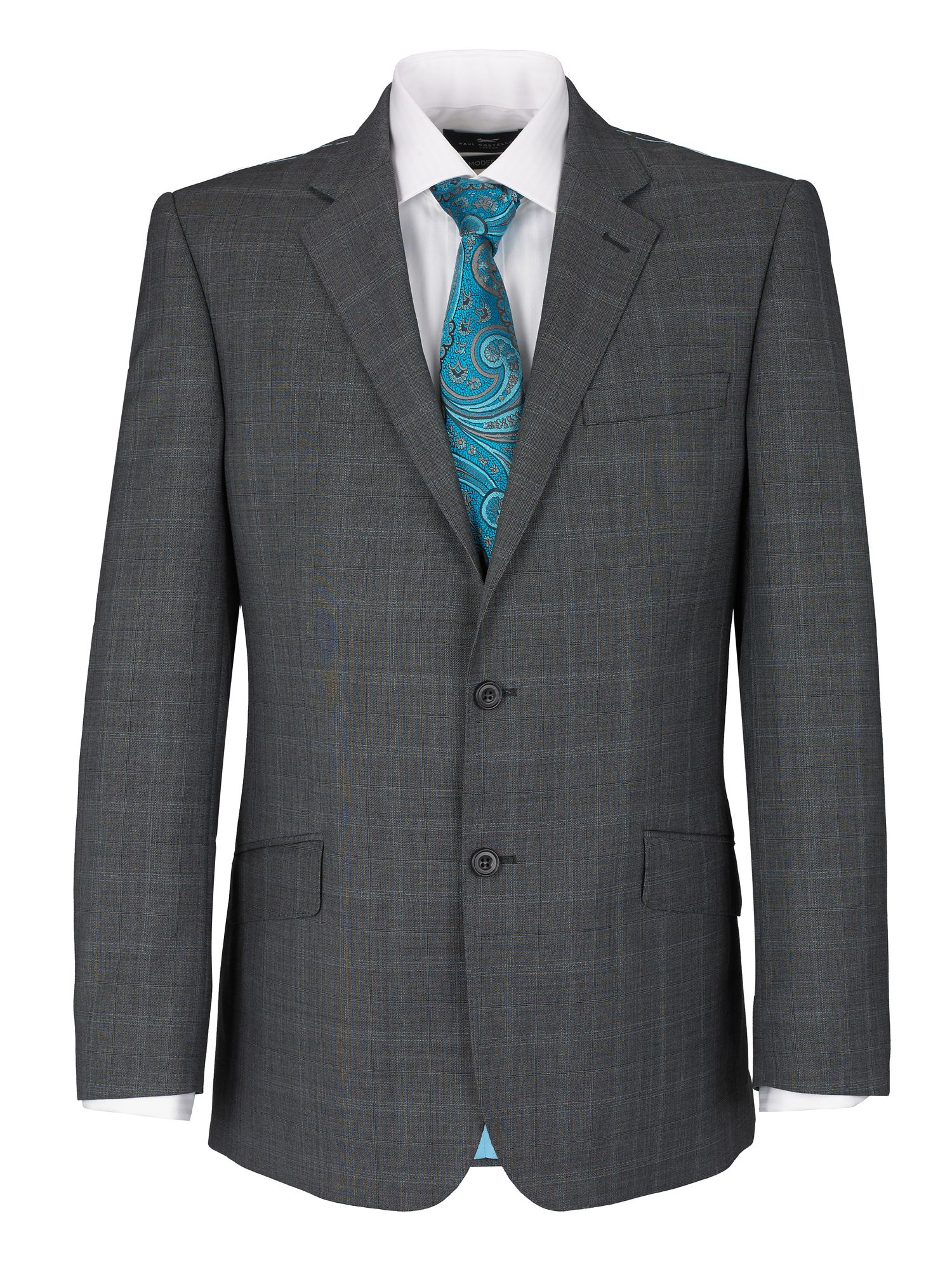 Paul costelloe Modern Fit Grey Check Suit Jacket in Gray for Men Lyst
