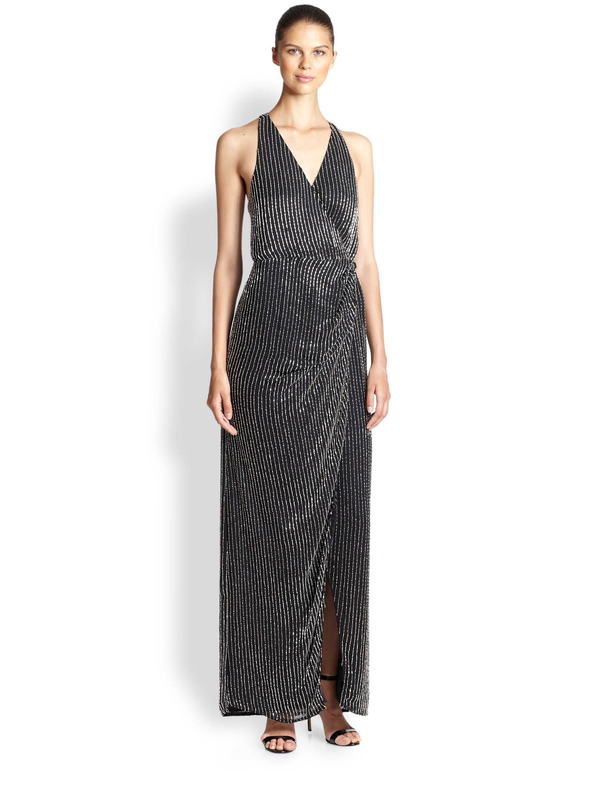 parker black beaded dress
