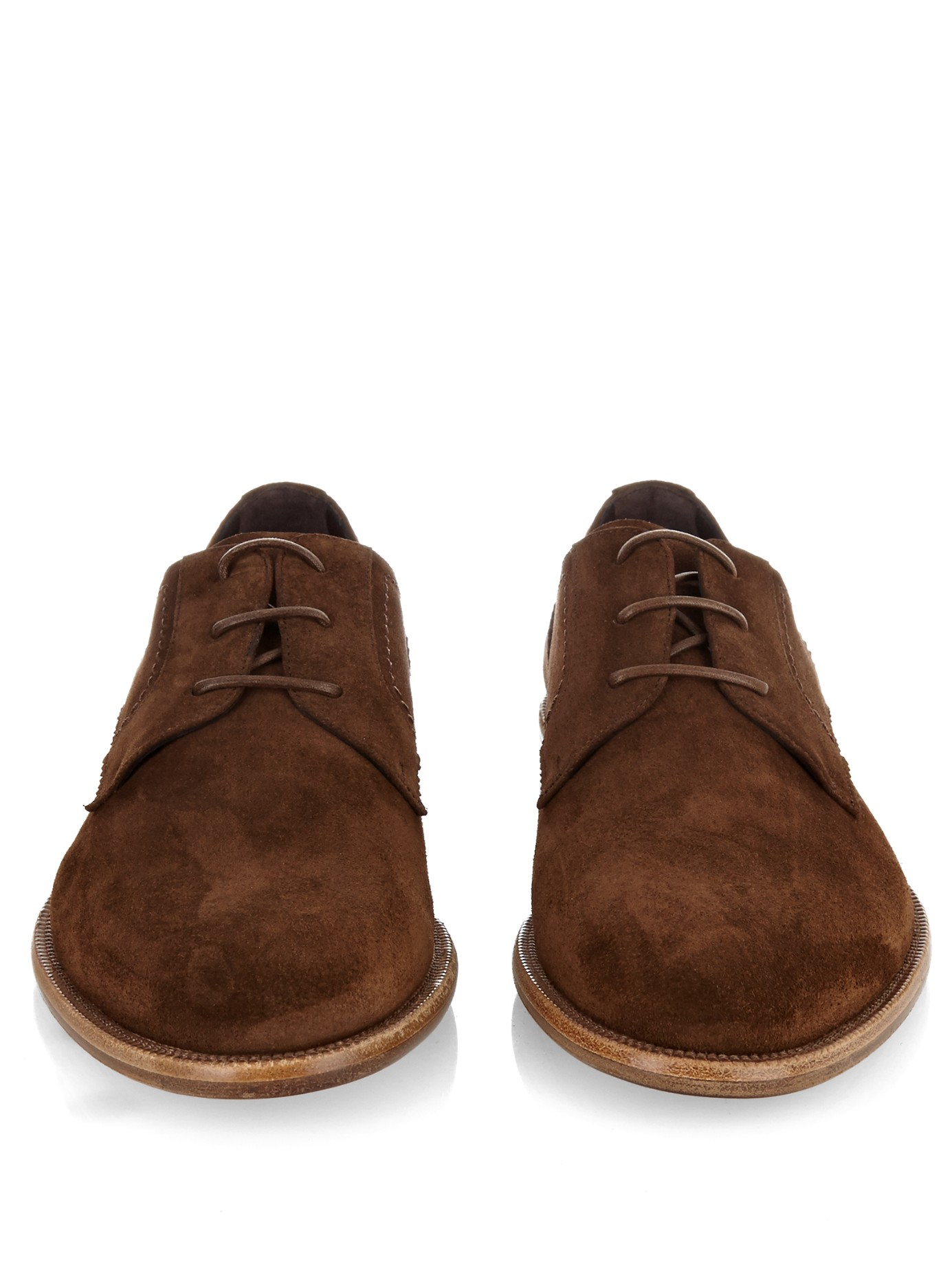brown suede derby shoes