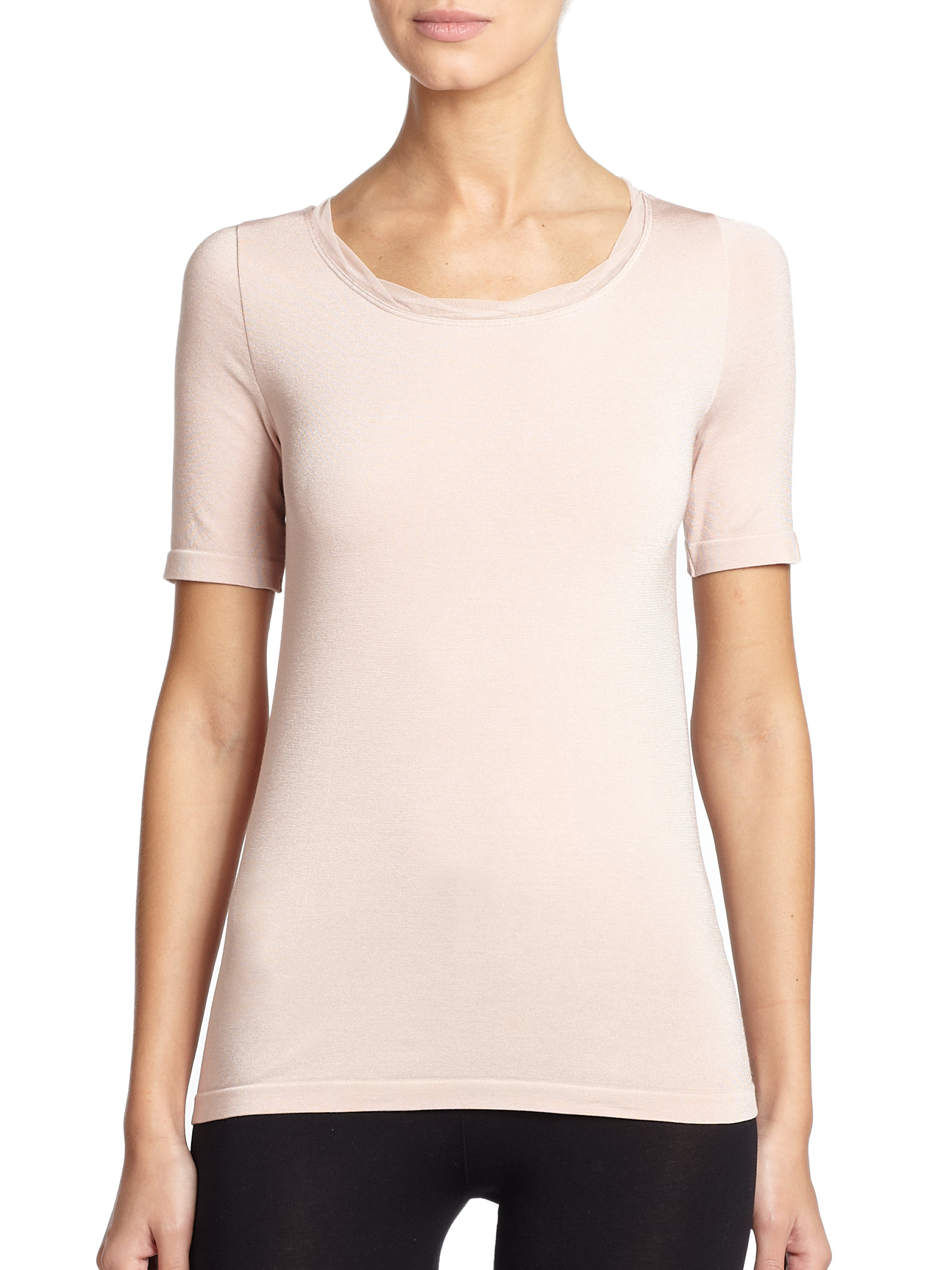Lyst - Wolford Lugano Tulle Shirt in Pink