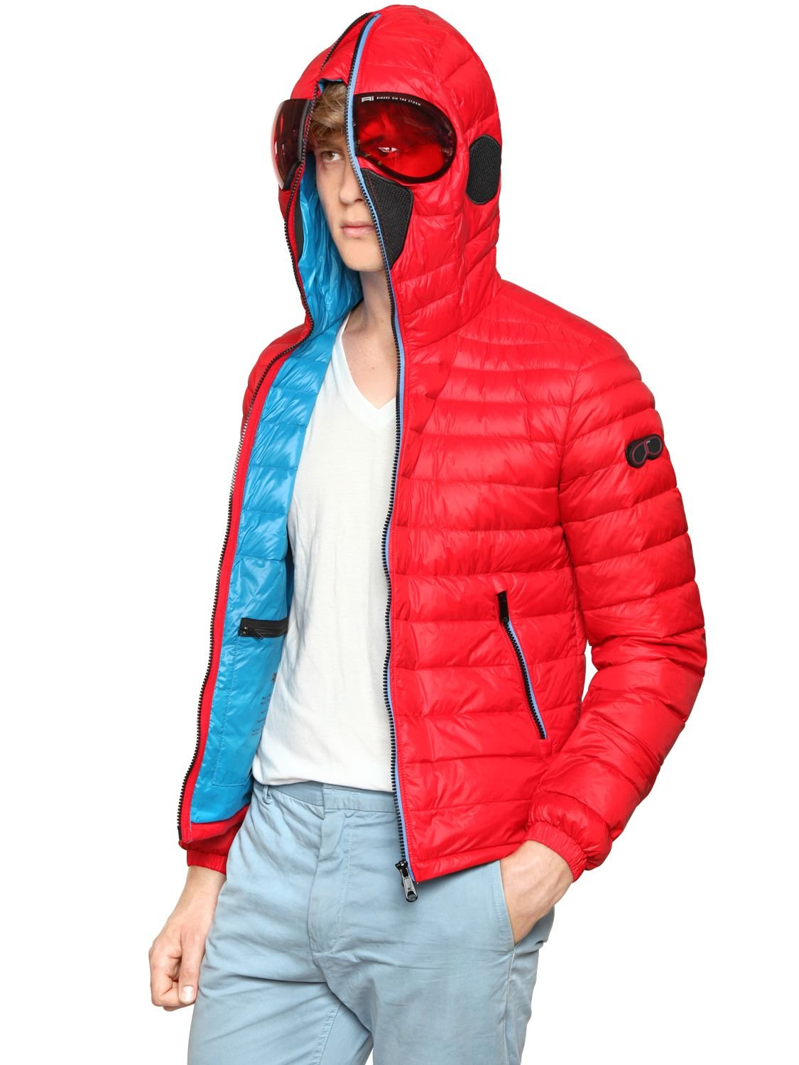 Ai Riders On The Storm Total Zip Up Light Weight Down Jacket in Red for Men  | Lyst UK