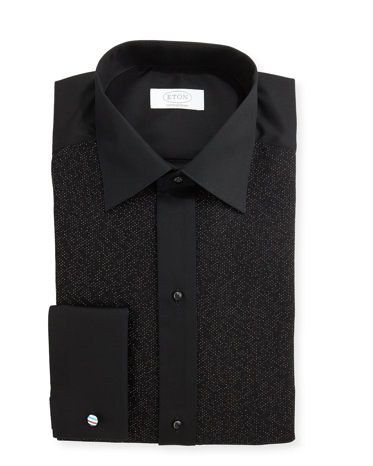 Eton of sweden Metallic Dotted Formal Shirt in Black for Men | Lyst