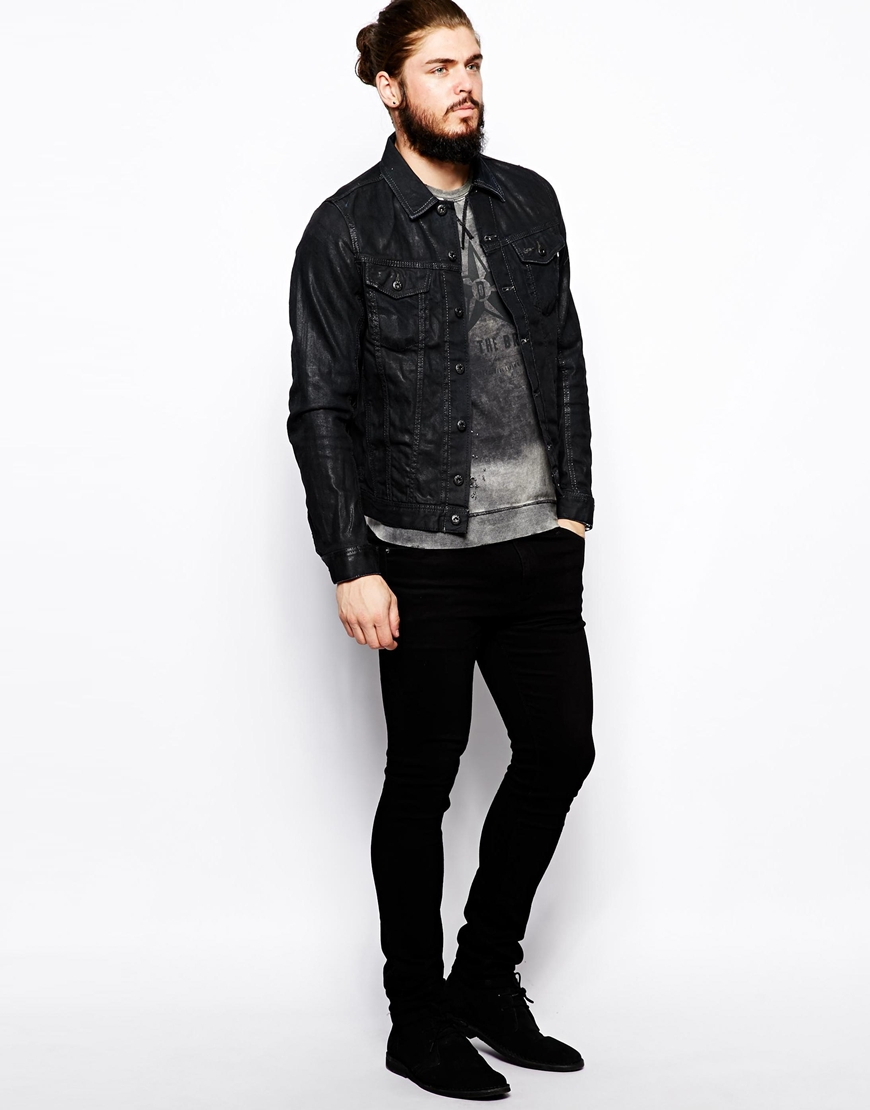 Verzoenen adviseren Invloedrijk DIESEL Denim Jacket in Black for Men | Lyst